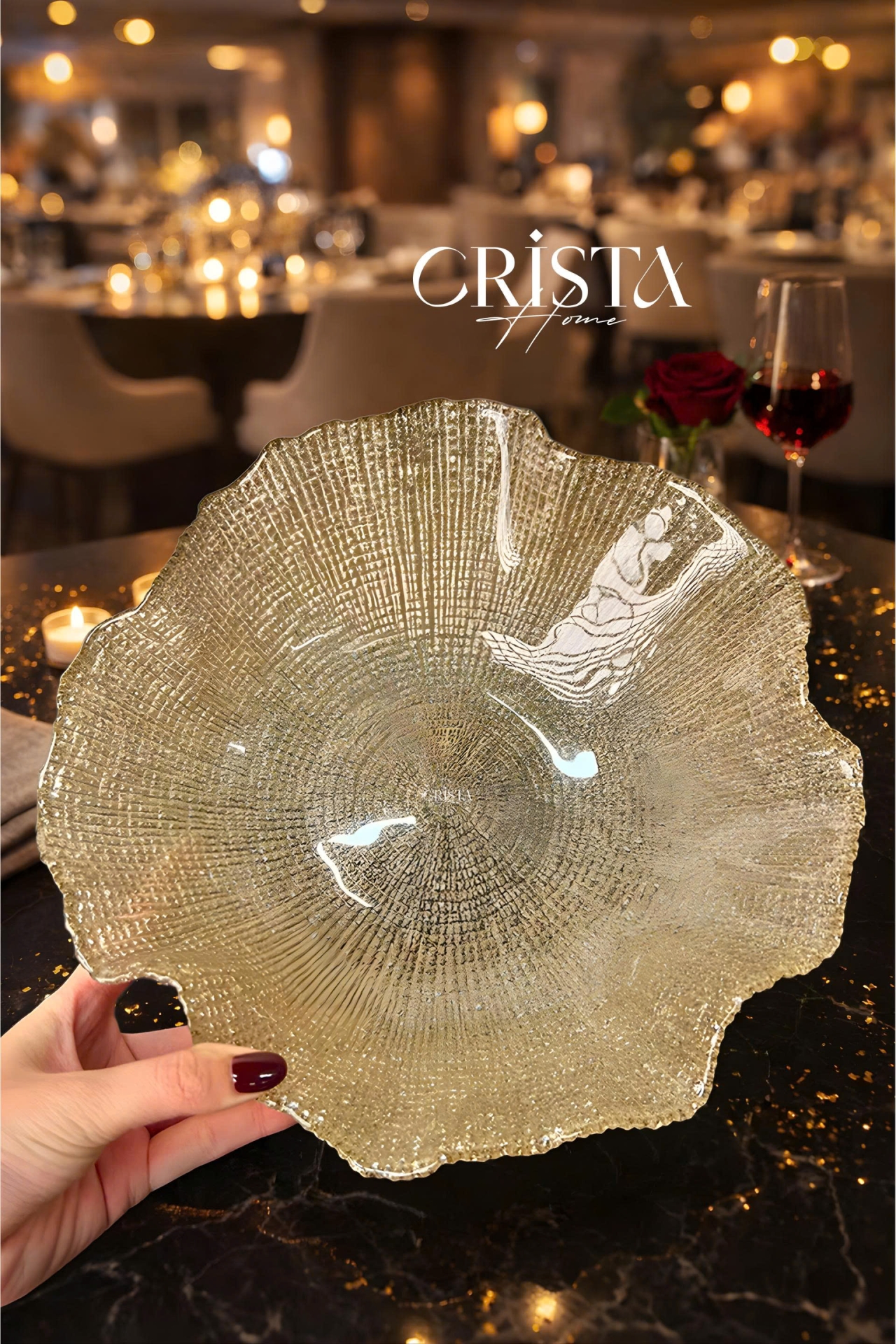 BÁT TÔ VÂN LƯỚI CRISTA HOME 28CM - 4 MÀU