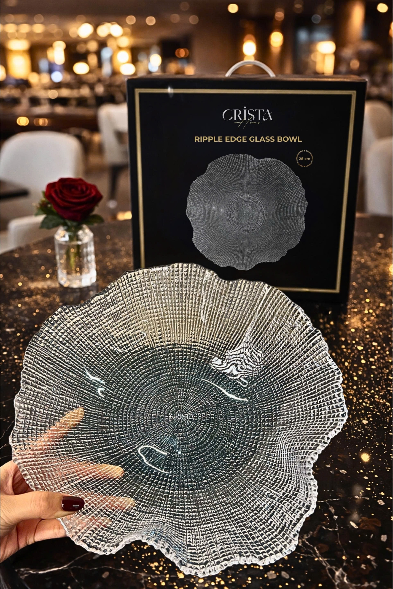 BÁT TÔ VÂN LƯỚI CRISTA HOME 28CM - 4 MÀU