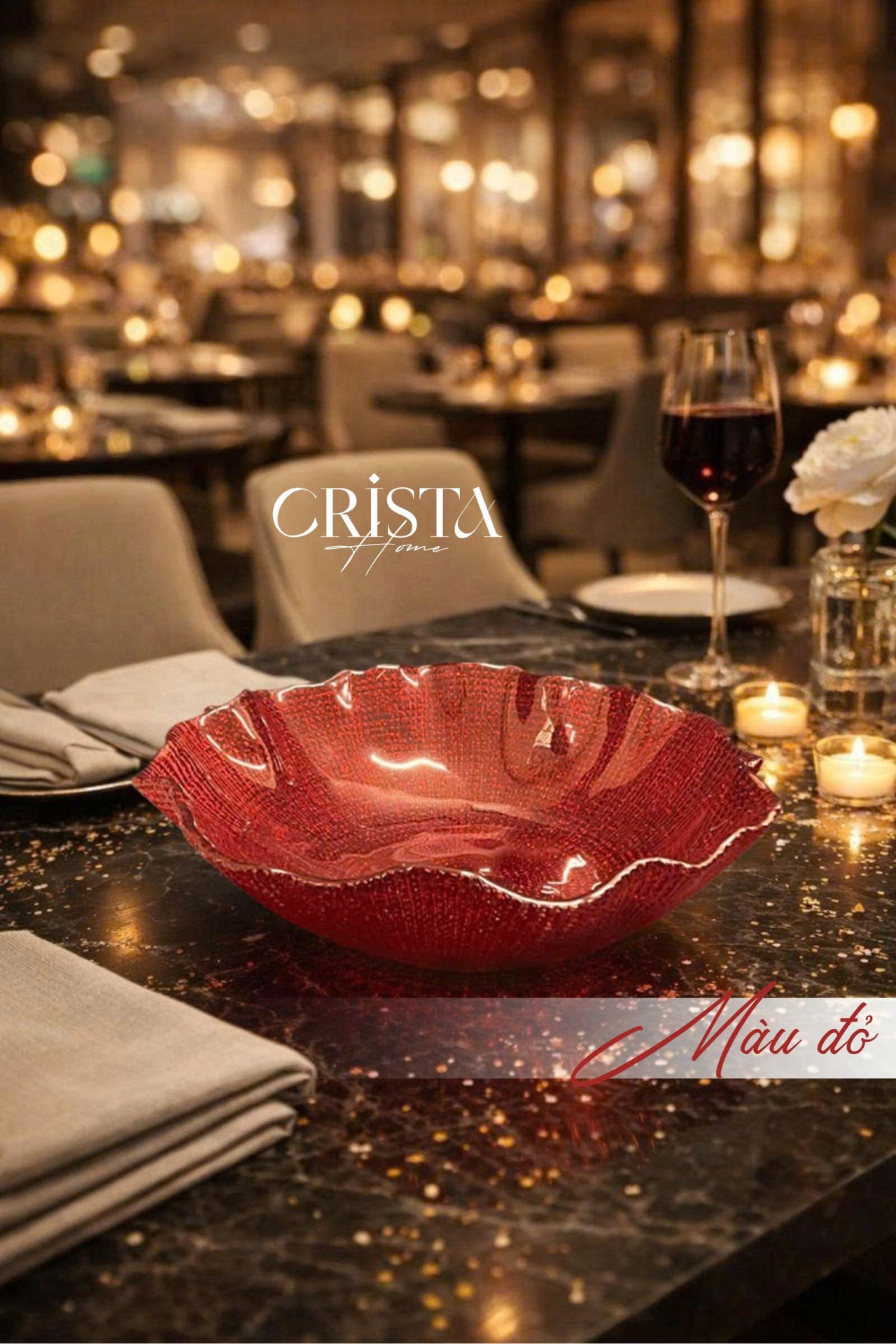 BÁT TÔ VÂN LƯỚI CRISTA HOME 28CM - 5 MÀU