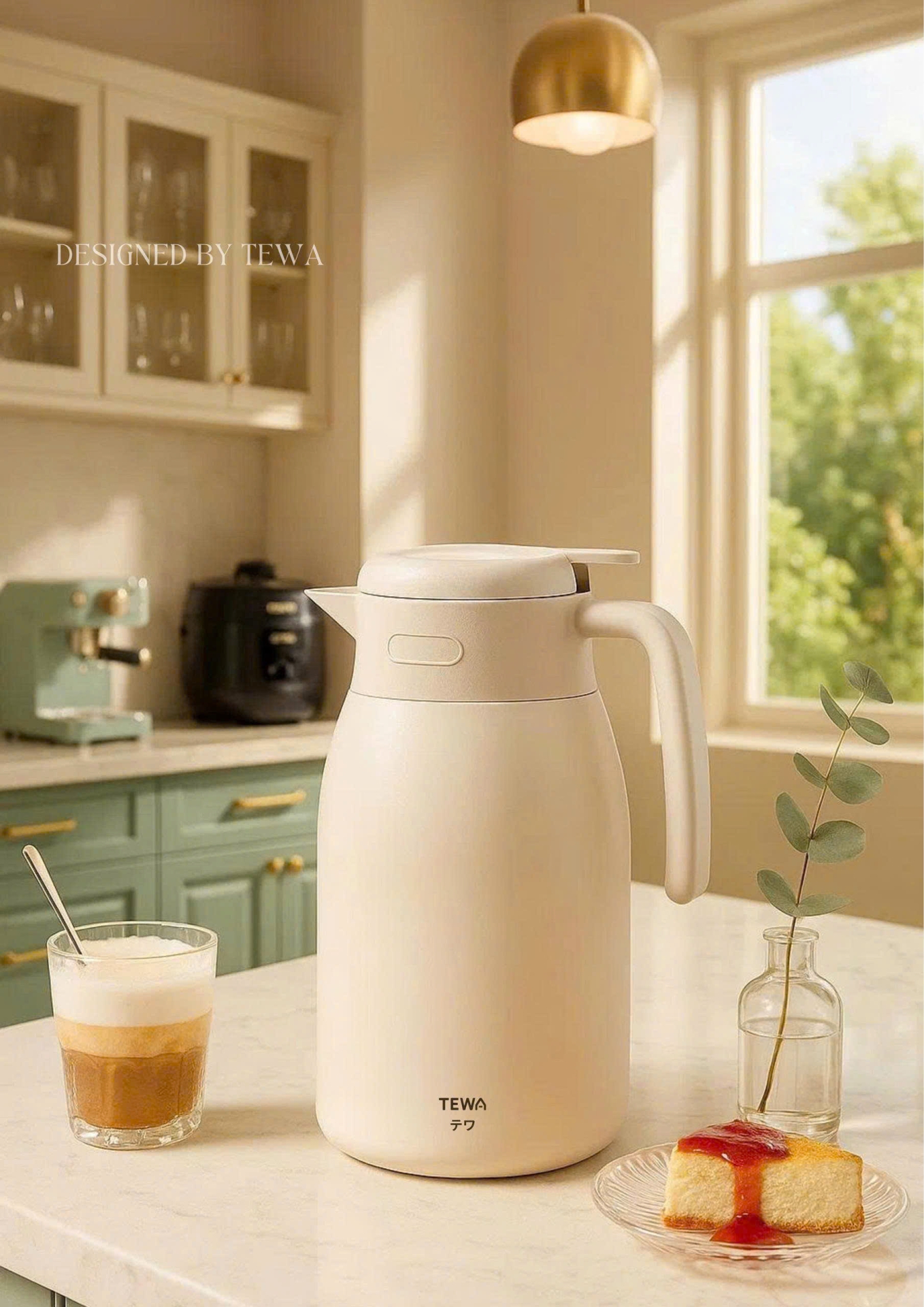 Bình giữ nhiệt 48h inox 316 màu trắng kem