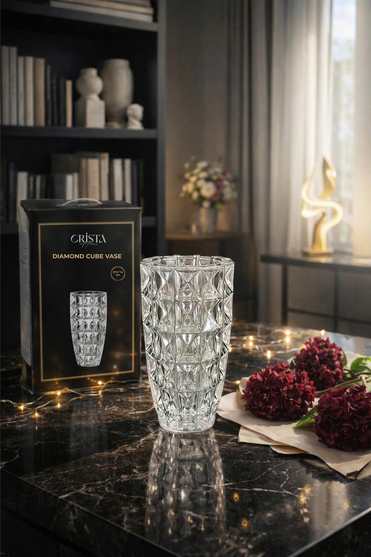 Lọ Hoa Thủy Tinh Vân Kim Cương | 6 Màu CRISTA HOME