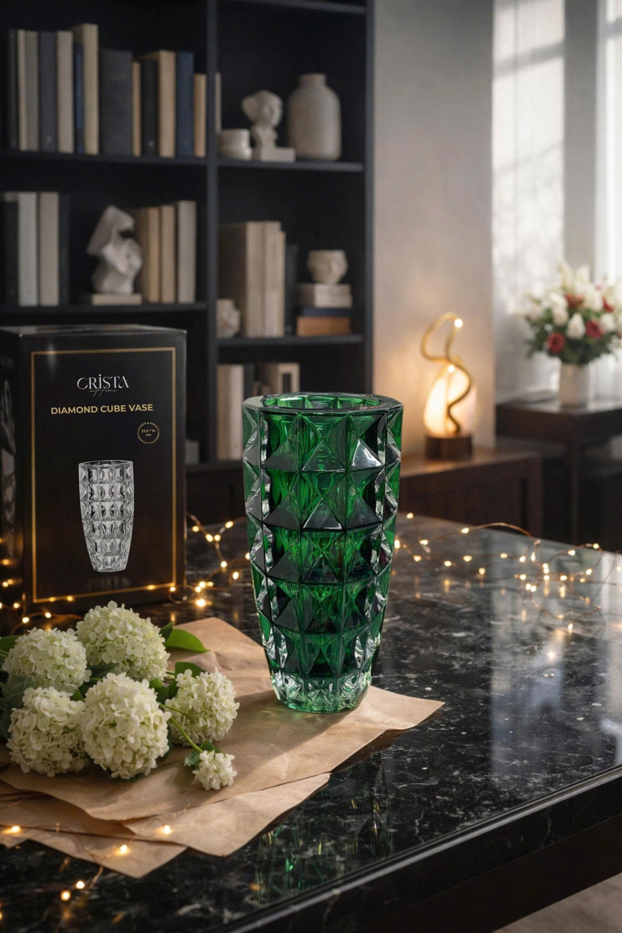 Lọ Hoa Thủy Tinh Vân Kim Cương | 6 Màu CRISTA HOME