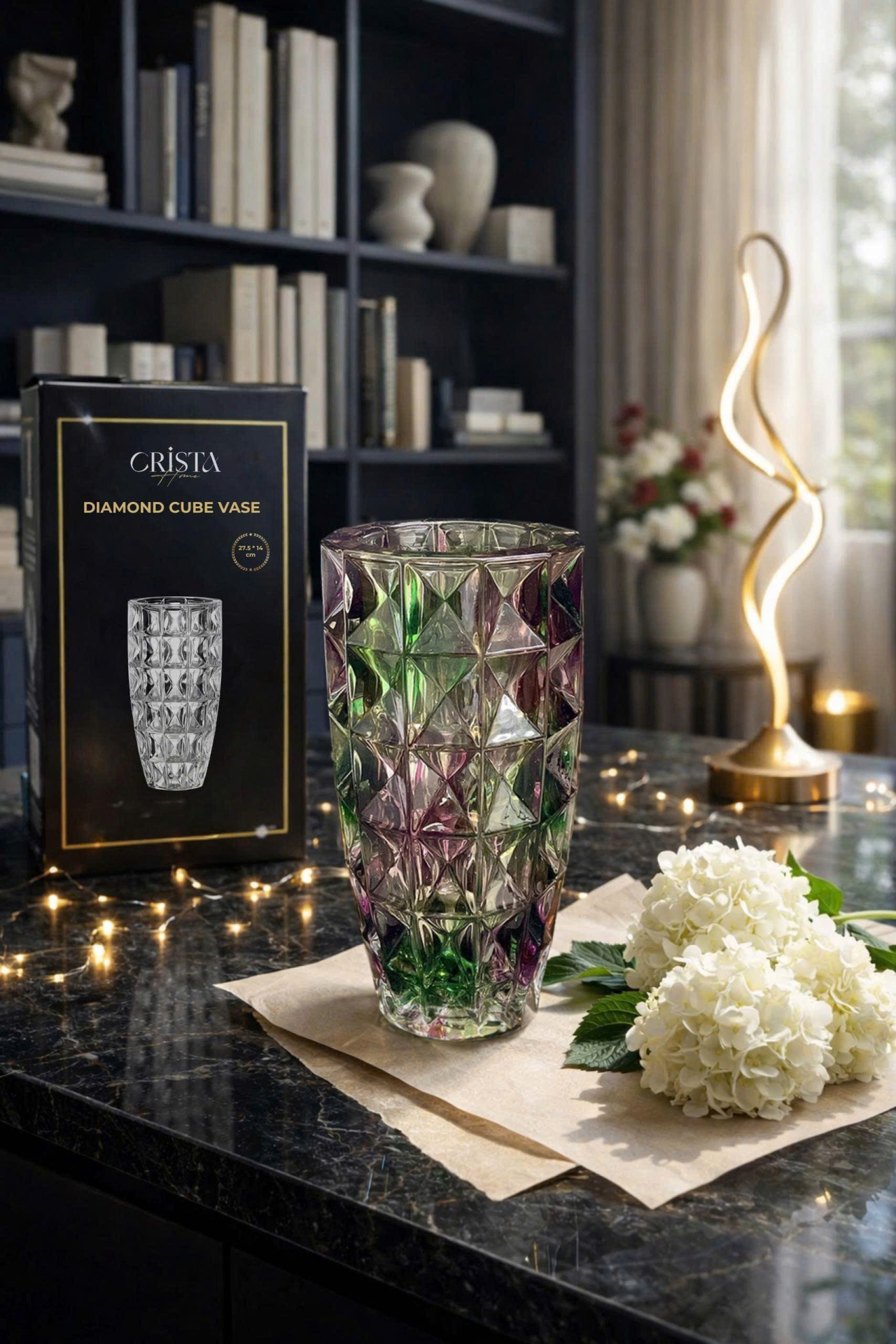 Lọ Hoa Thủy Tinh Vân Kim Cương | 6 Màu CRISTA HOME