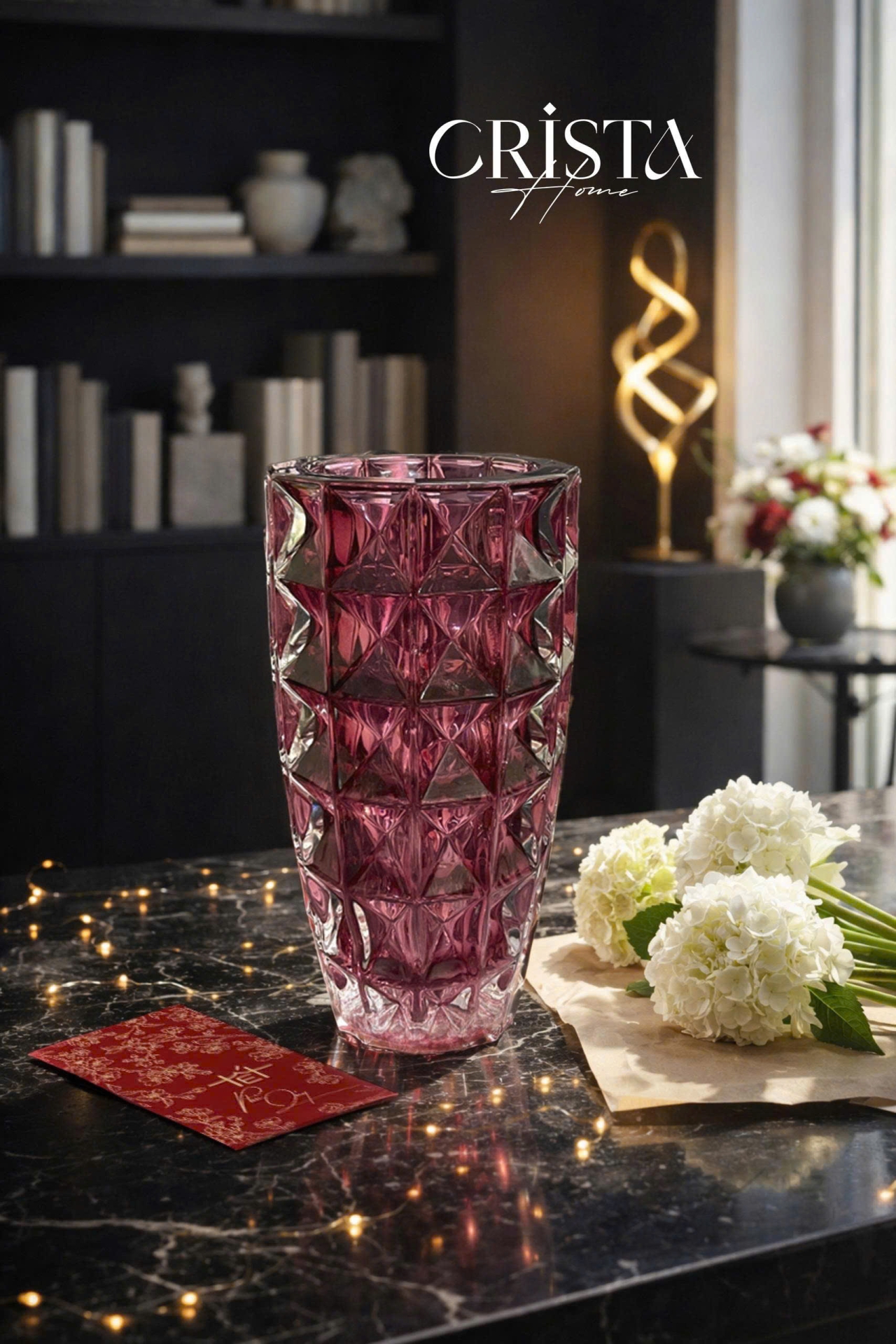 Lọ Hoa Thủy Tinh Vân Kim Cương | 6 Màu CRISTA HOME