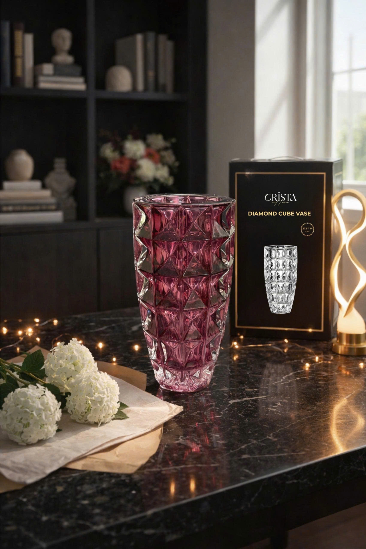 Lọ Hoa Thủy Tinh Vân Kim Cương | 6 Màu CRISTA HOME