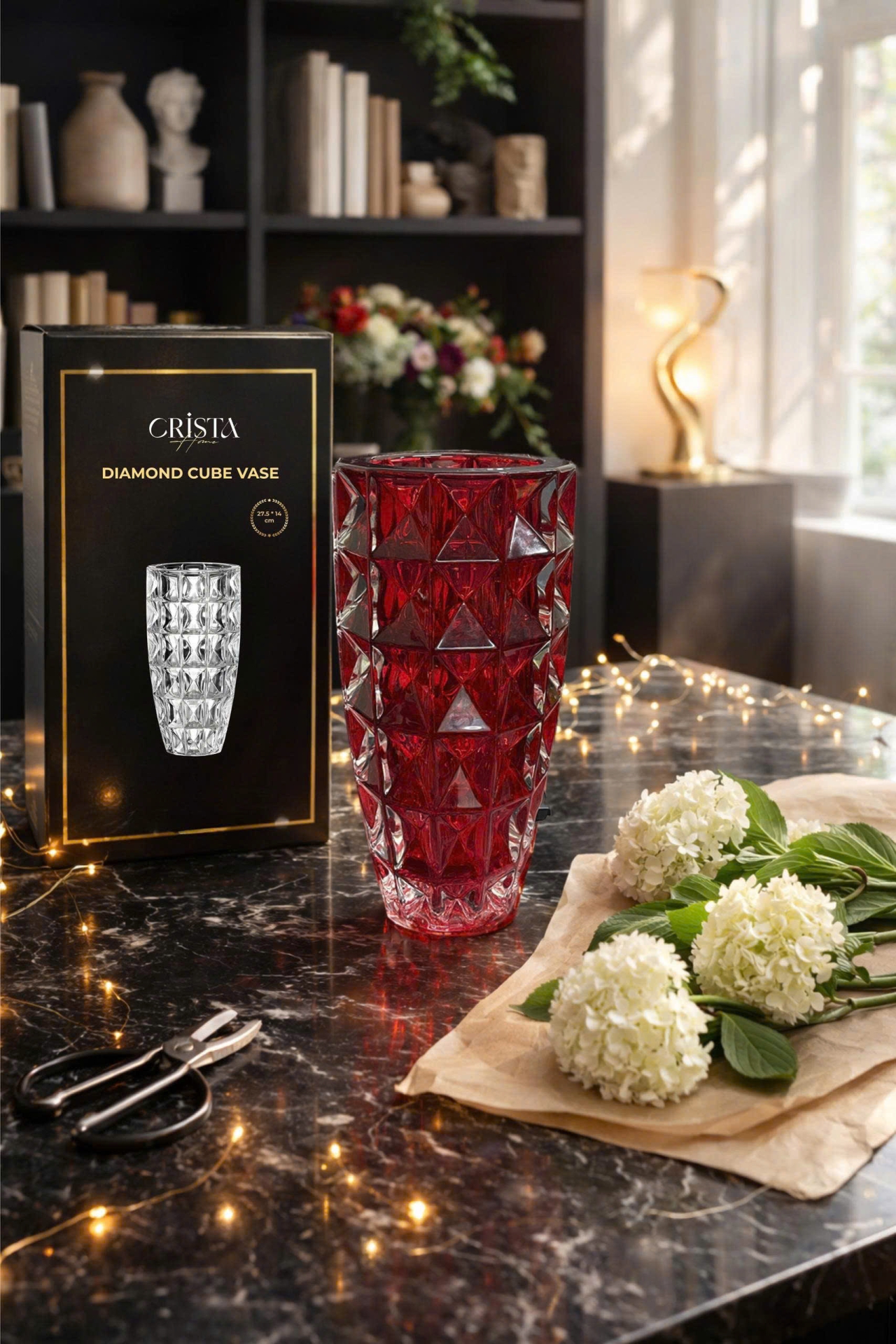 Lọ Hoa Thủy Tinh Vân Kim Cương | 6 Màu CRISTA HOME