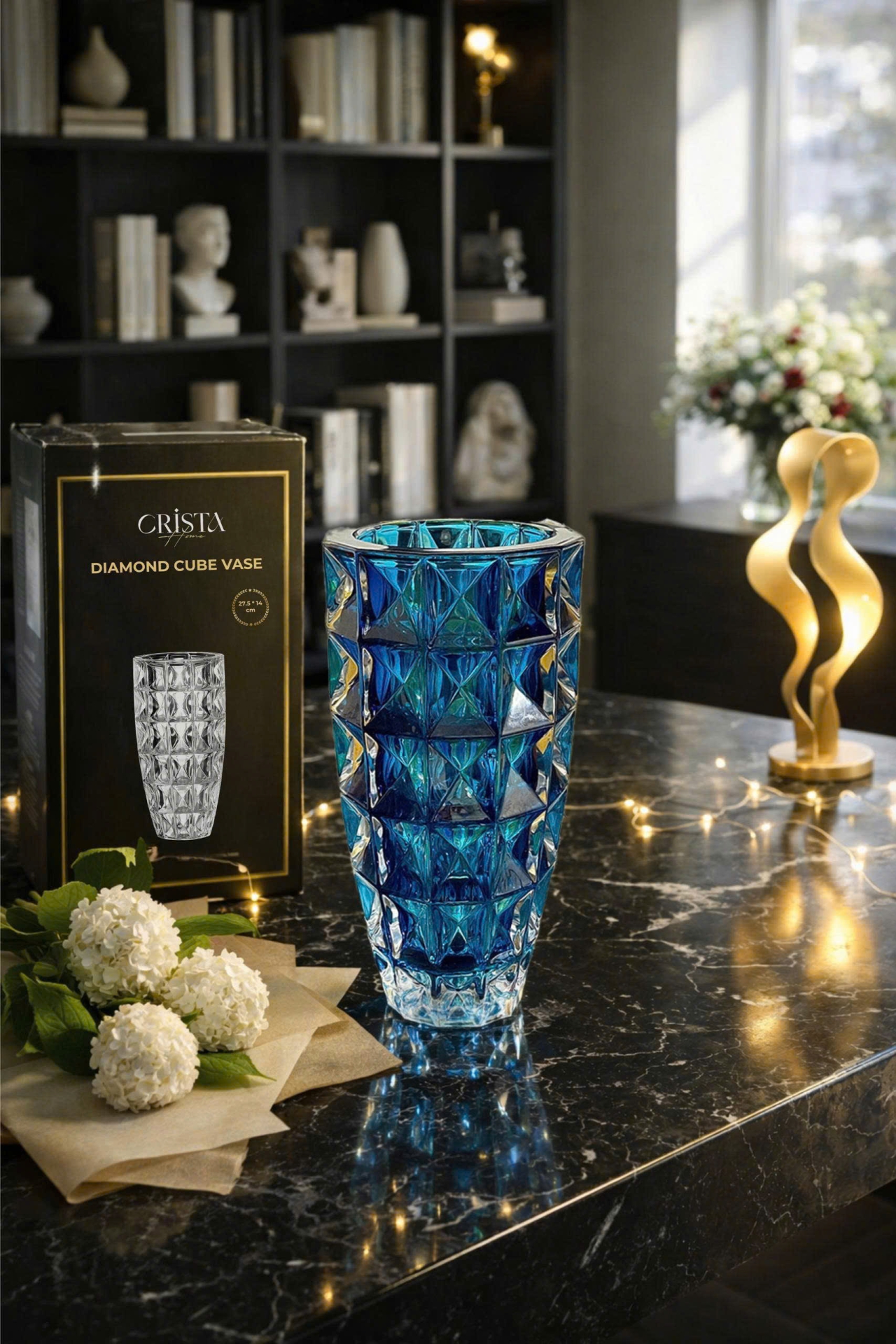 Lọ Hoa Thủy Tinh Vân Kim Cương | 6 Màu CRISTA HOME