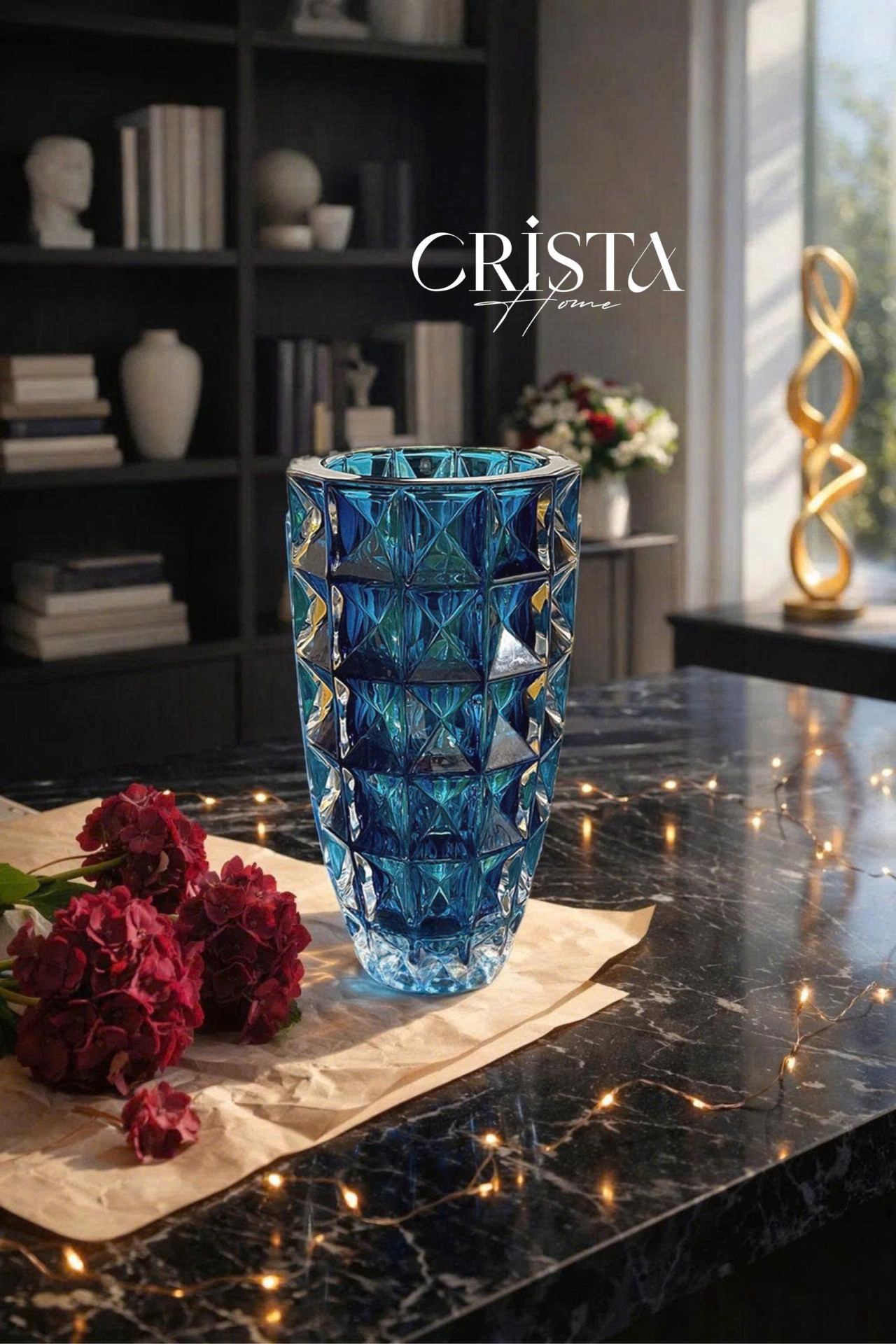 Lọ Hoa Thủy Tinh Vân Kim Cương | 6 Màu CRISTA HOME