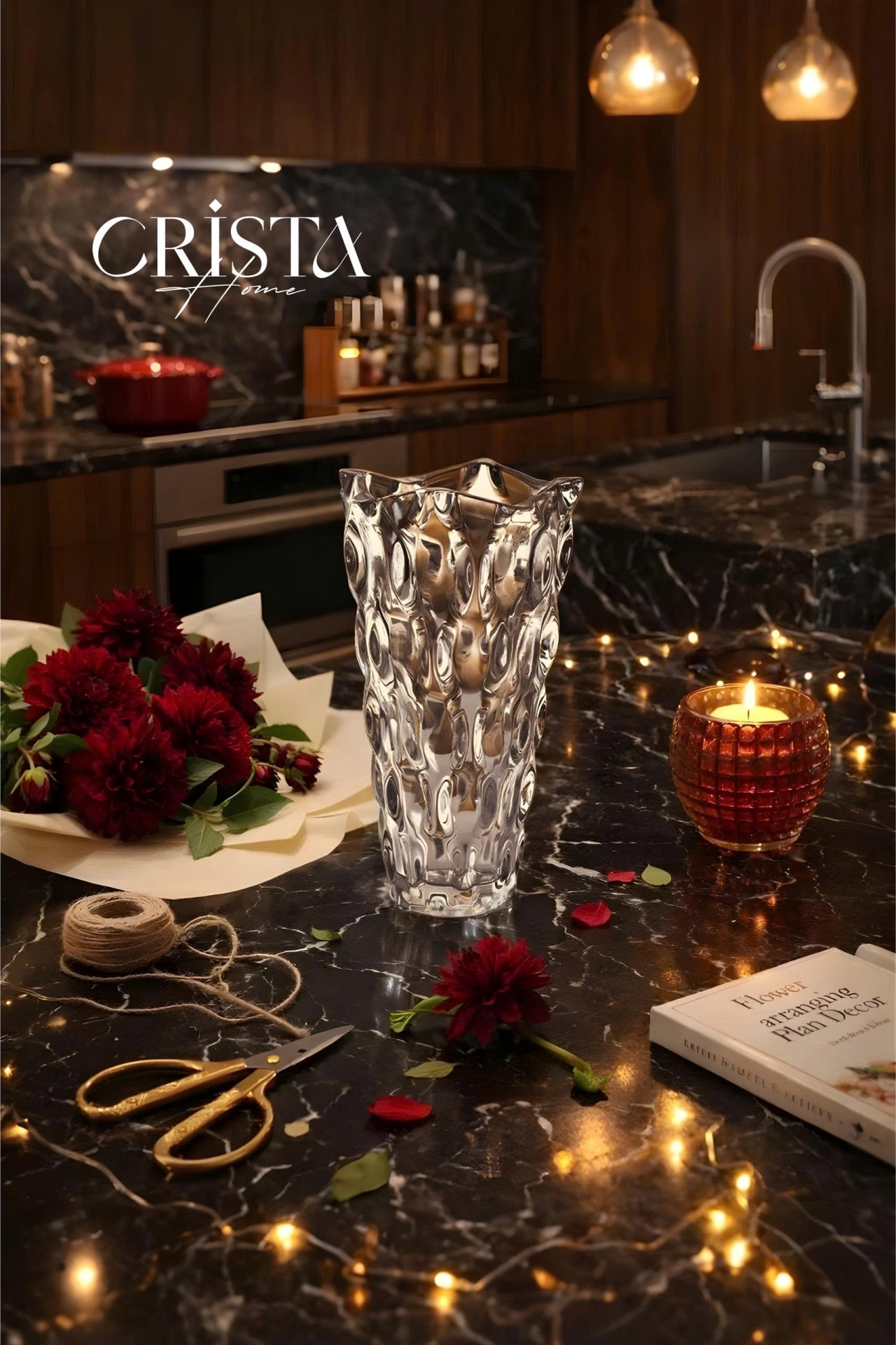 BÌNH HOA THỦY TINH DÁNG SÓNG MÀU OMBRE | 7 Màu