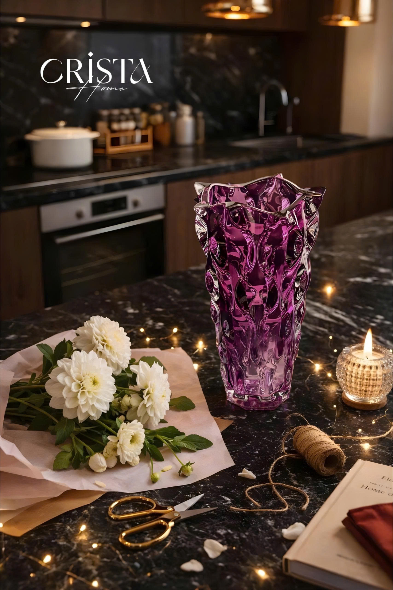 BÌNH HOA THỦY TINH DÁNG SÓNG MÀU OMBRE | 7 Màu