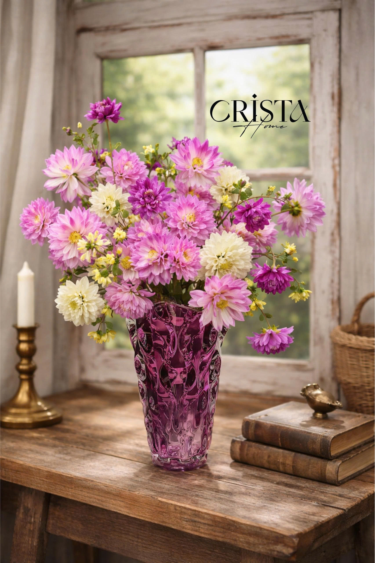 BÌNH HOA THỦY TINH DÁNG SÓNG MÀU OMBRE | 7 Màu