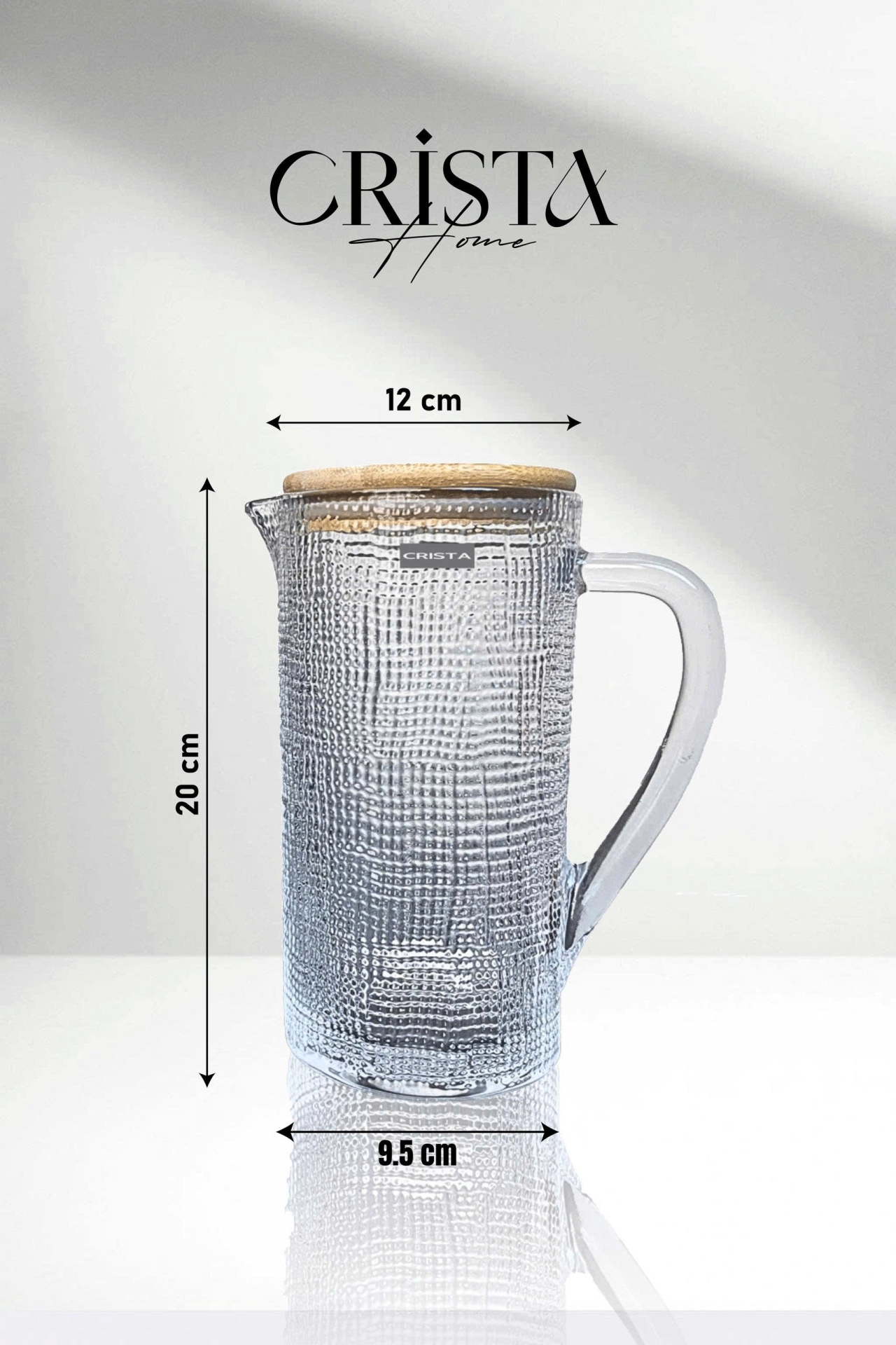 BÌNH THỦY TINH 5 Màu VÂN LƯỚI DẬP NỔI 1L CRISTA HOME