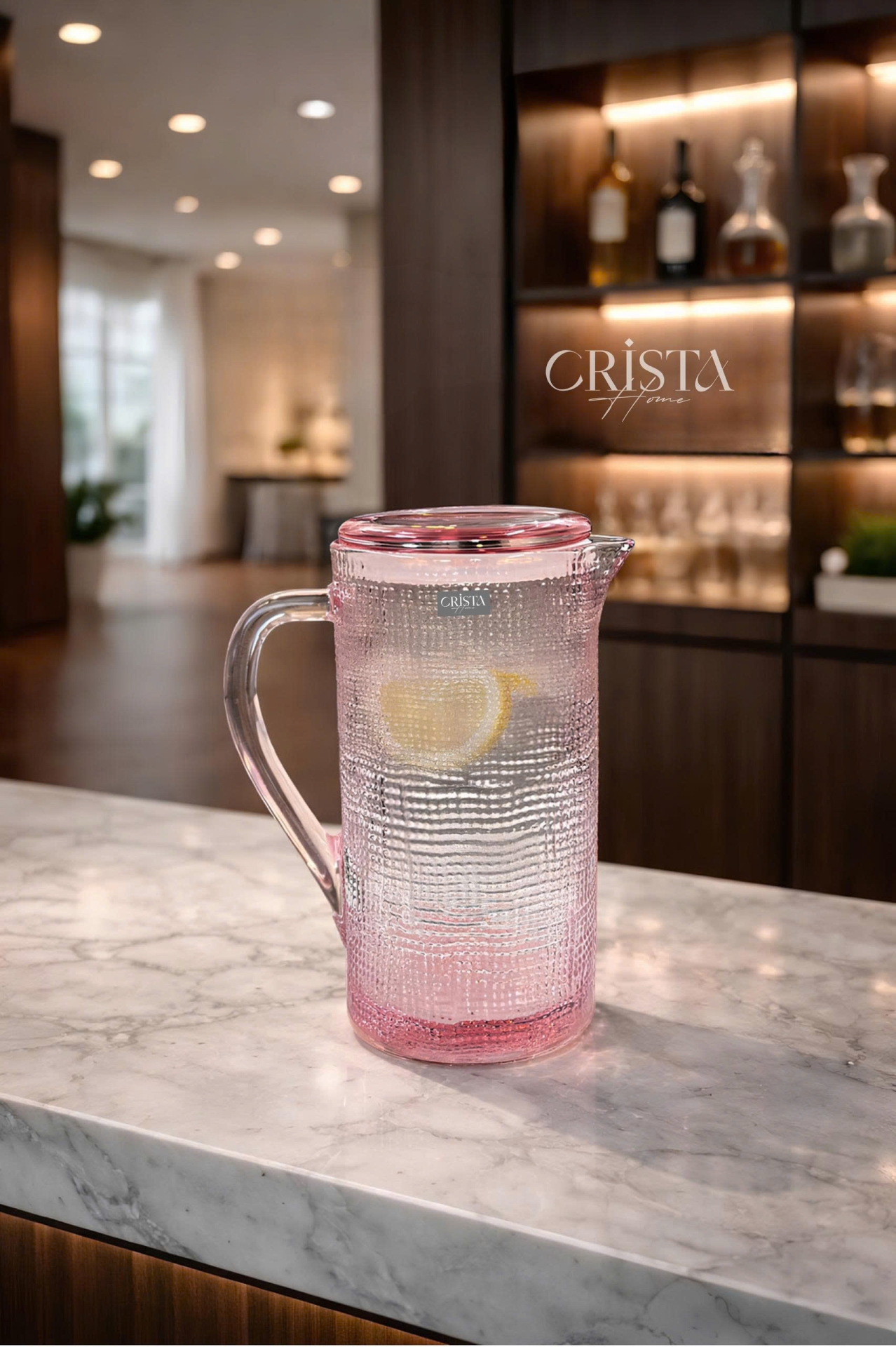BÌNH THỦY TINH 5 Màu VÂN LƯỚI DẬP NỔI 1L CRISTA HOME