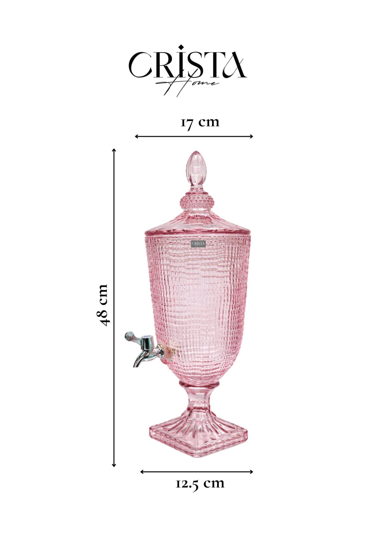 BÌNH THỦY TINH 4 Màu VÂN LƯỚI 3.3L Có Vòi Crista Home