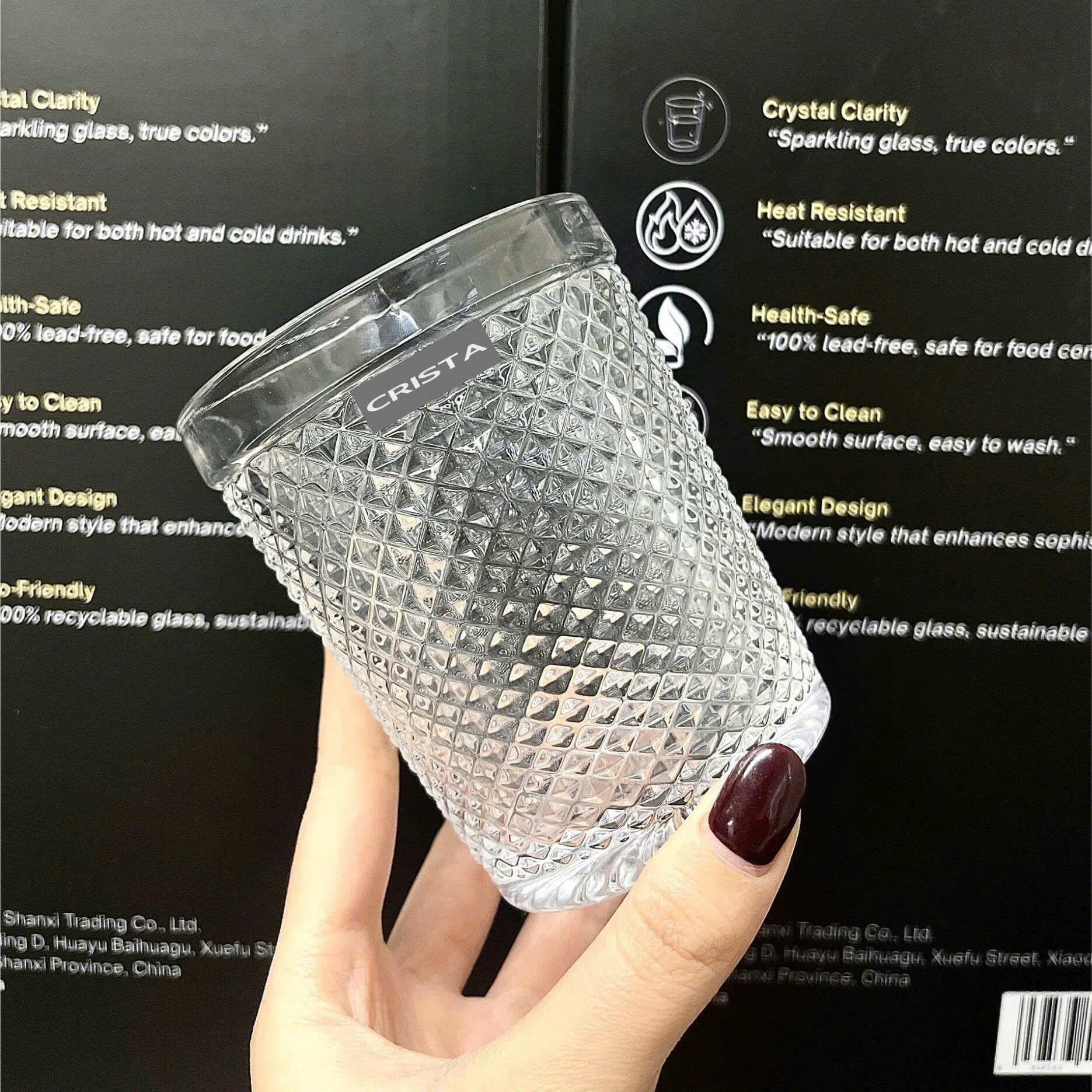 BỘ 4 CỐC VÂN KIM CƯƠNG (6 Màu) 300ML