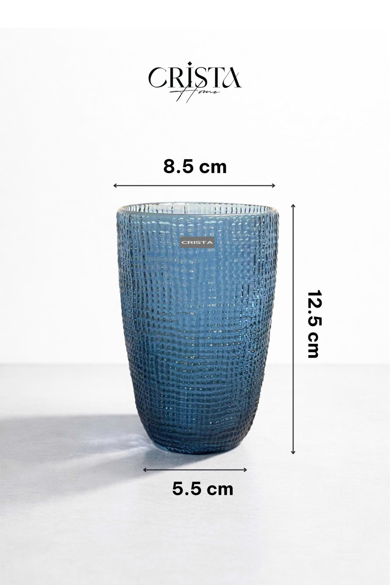BỘ CỐC THỦY TINH 8 MÀU VÂN LƯỚI DẬP NỔI SẮC MÀU 420ML
