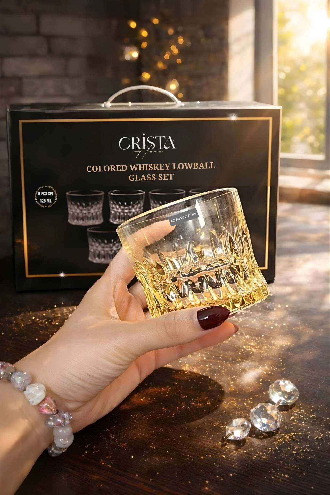 Bộ 6 cốc rượu 125ml Crista Home - Màu pastel