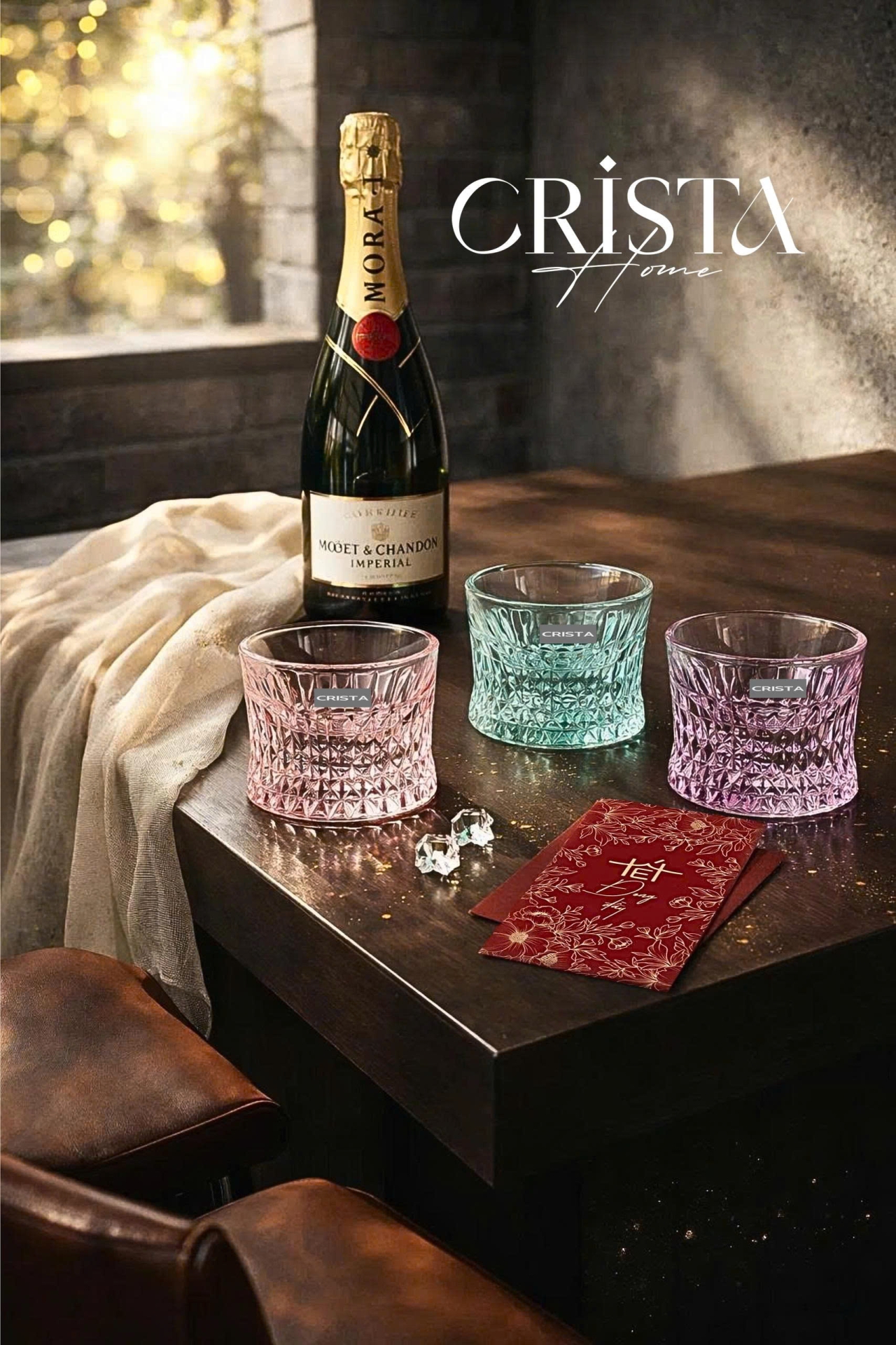 Bộ 6 cốc rượu 125ml Crista Home - Màu pastel