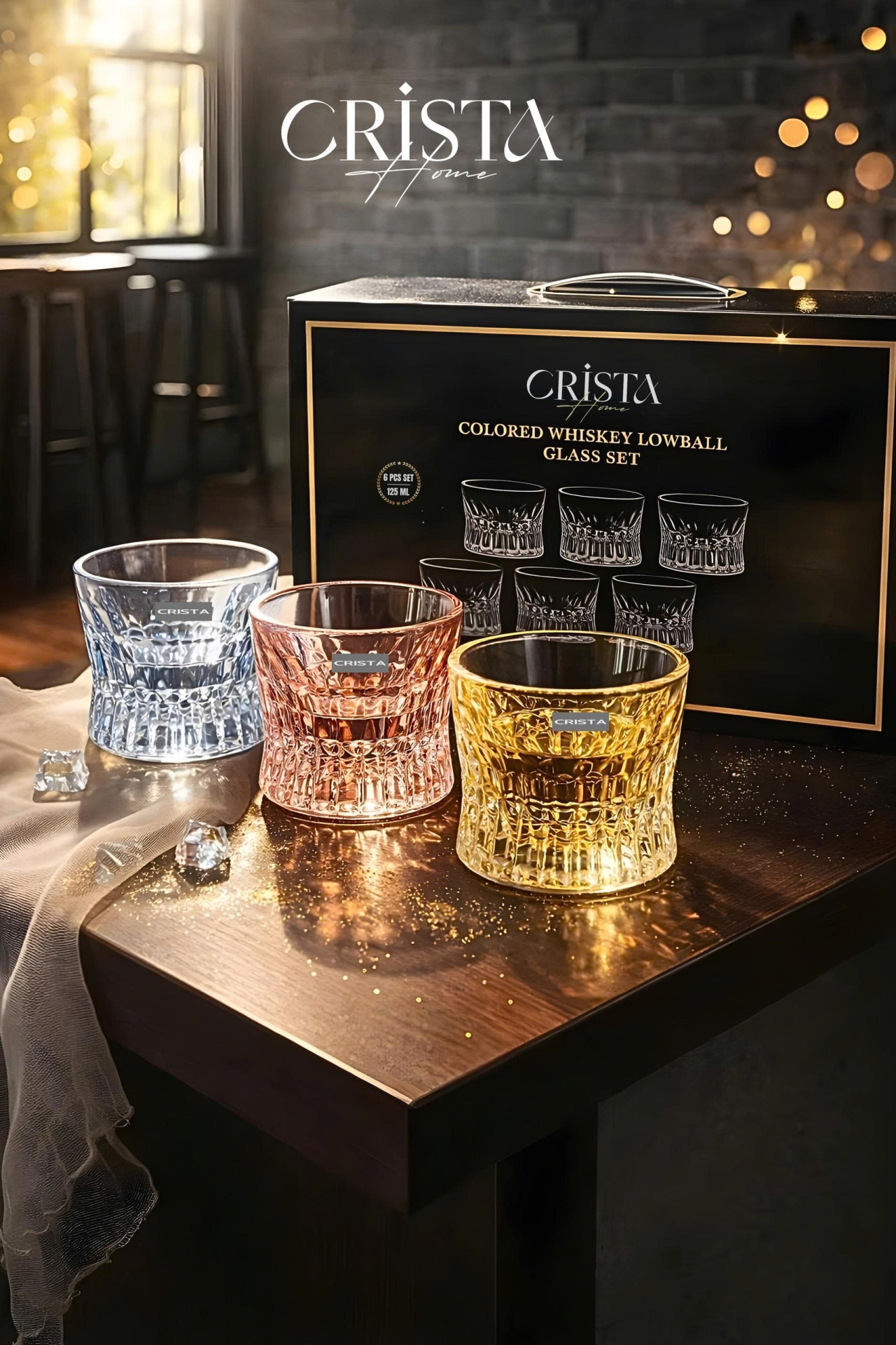 Bộ 6 cốc rượu 125ml Crista Home - Màu pastel