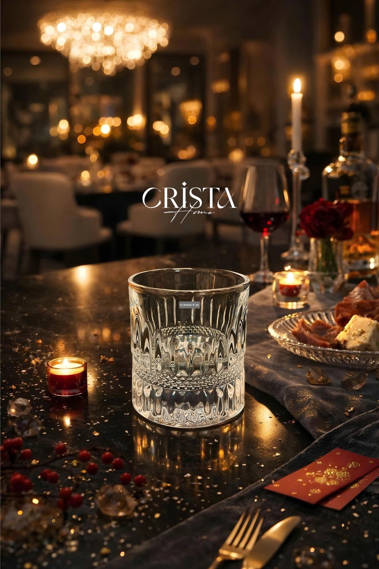 Bộ 6 cốc rượu thủy tinh (2 Màu) Crista Home 195ml