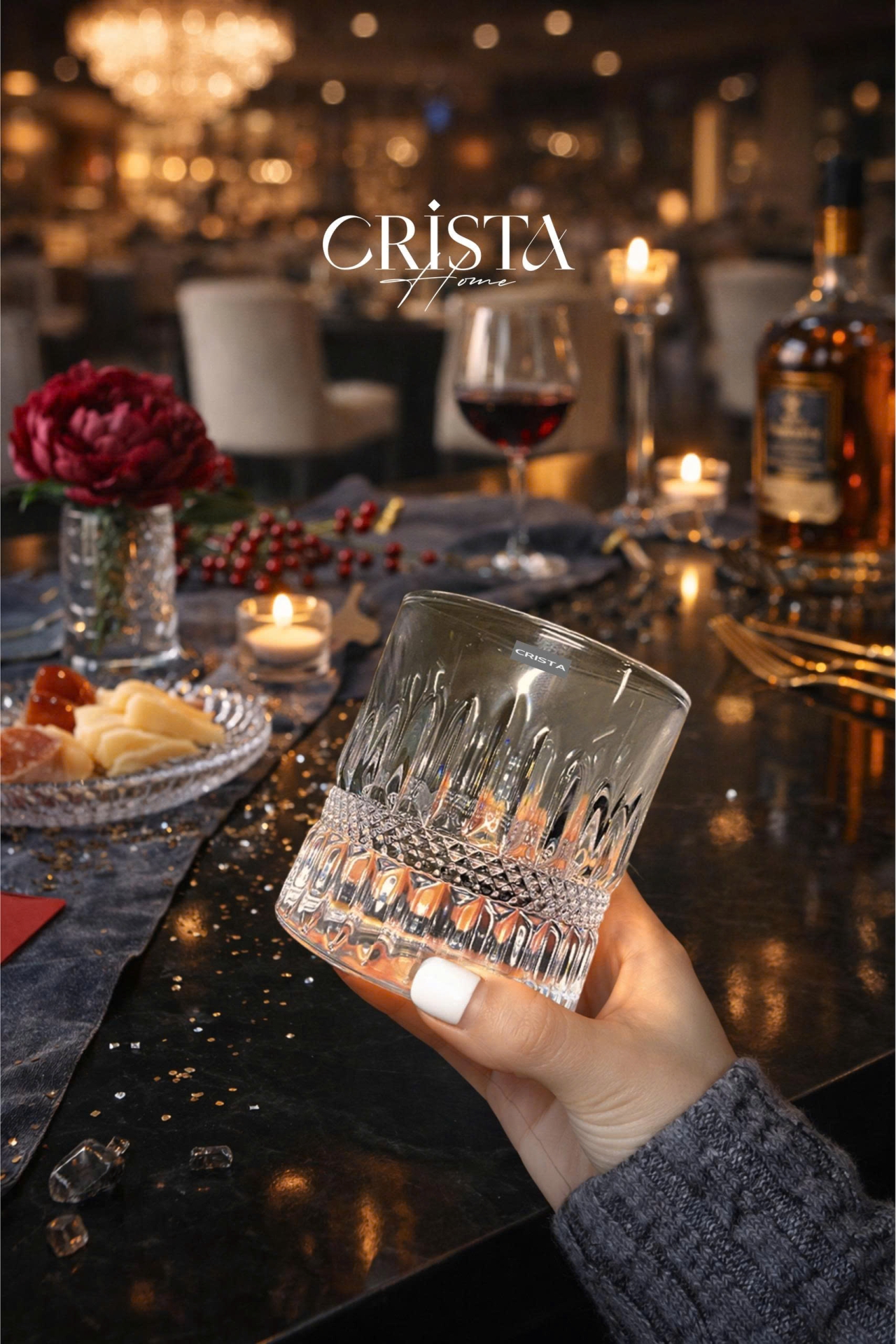 Bộ 6 cốc rượu thủy tinh (2 Màu) Crista Home 195ml