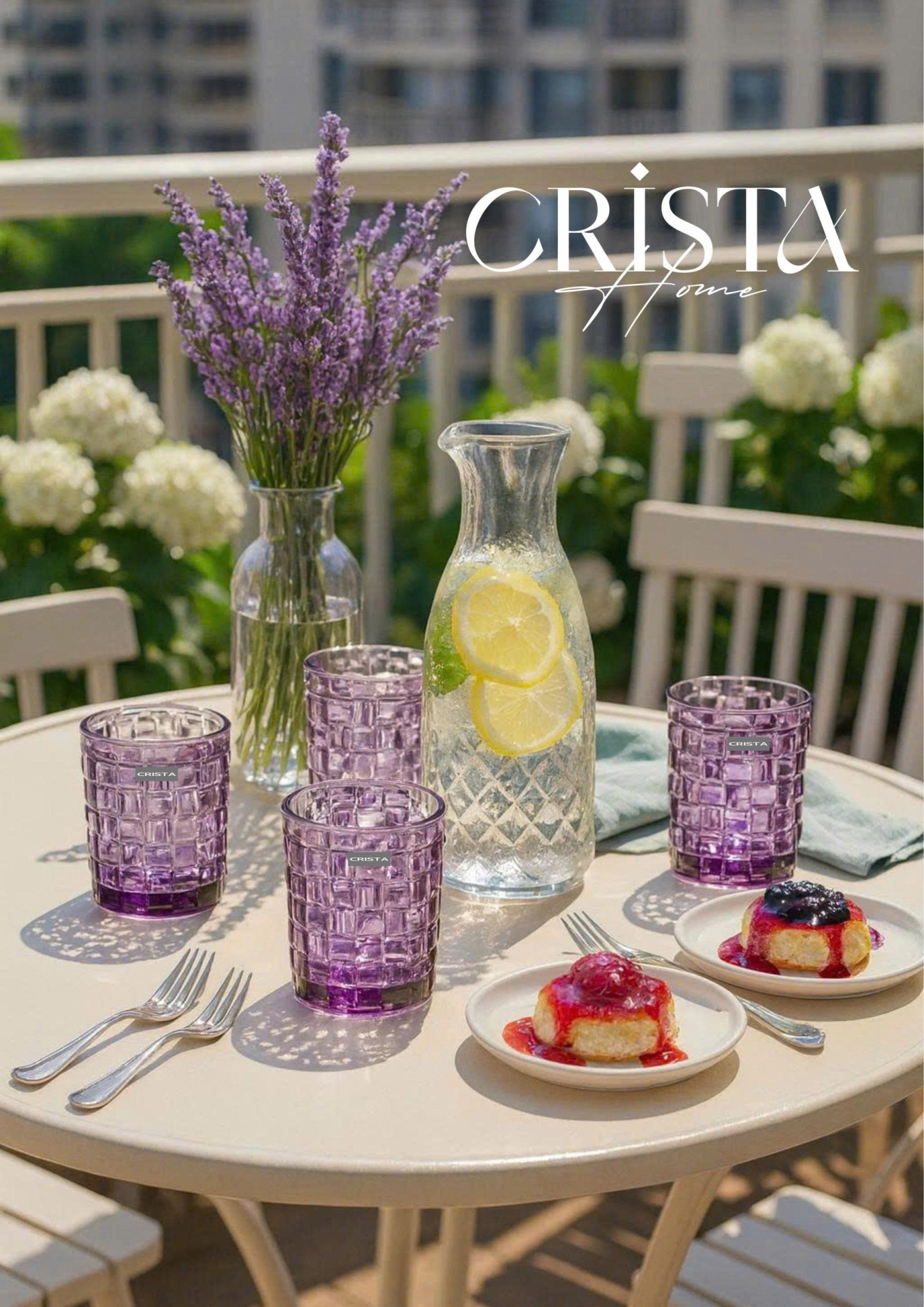 BỘ 06 CỐC THỦY TINH VÂN CARO – MÀU TÍM