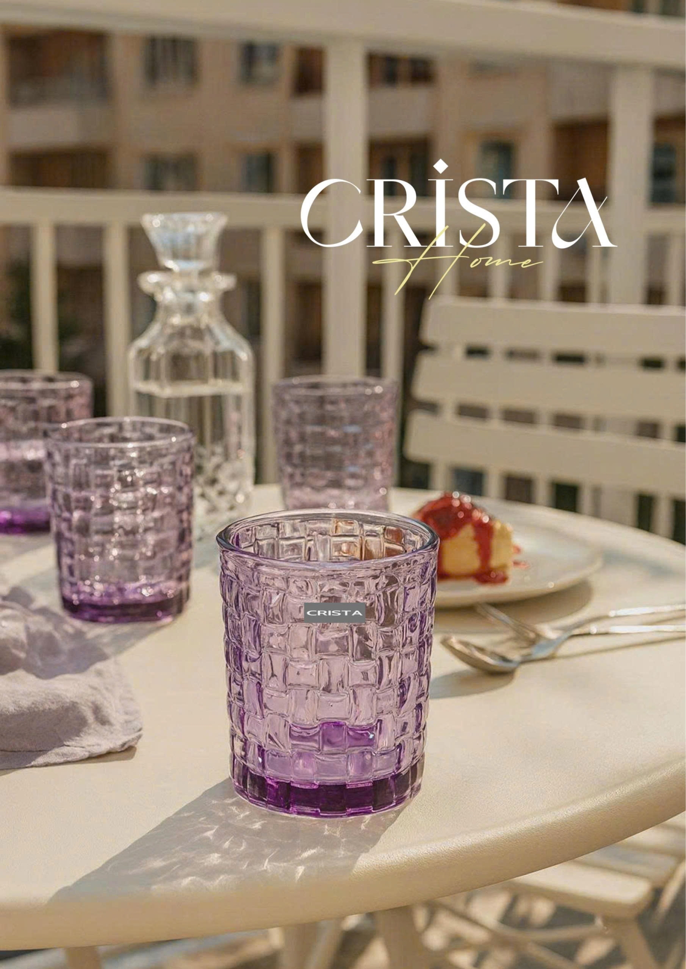 BỘ 06 CỐC THỦY TINH VÂN CARO – MÀU TÍM