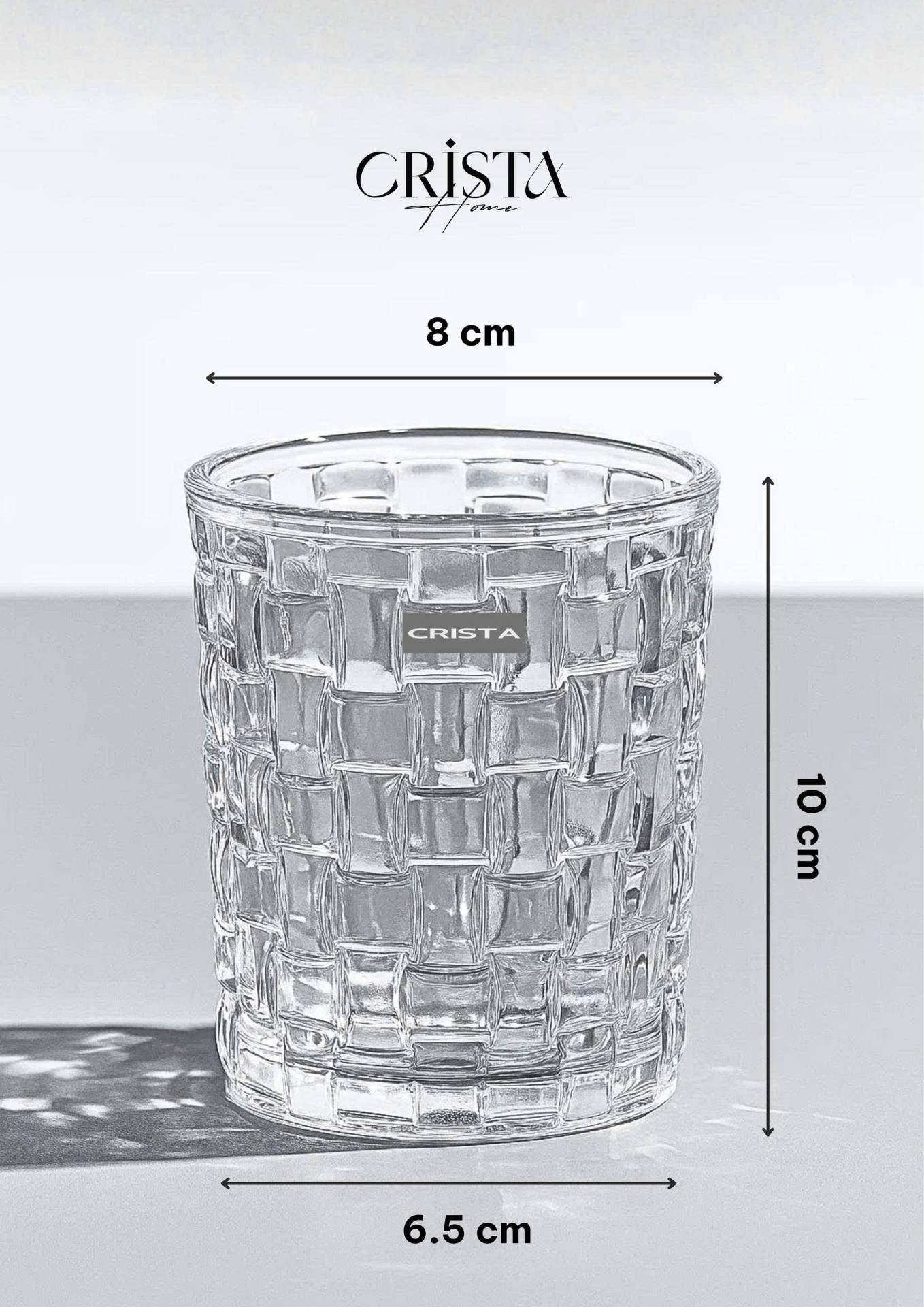 BỘ 06 CỐC THỦY TINH VÂN CARO – MÀU TRONG SUỐT