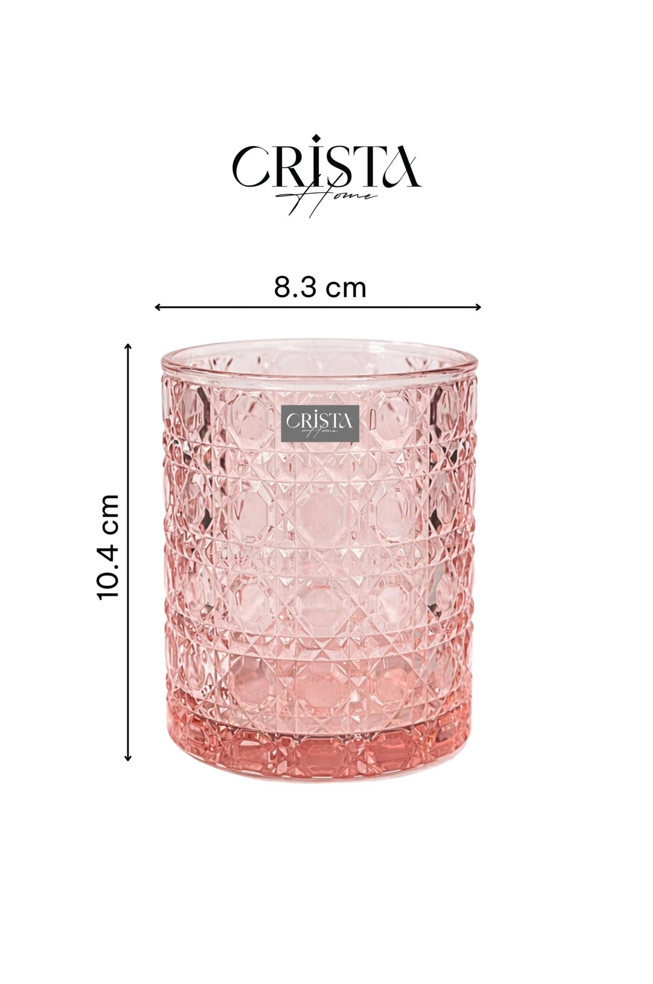 BỘ 6 CỐC THỦY TINH (2 Màu) VÂN PHA LÊ NỔI 390ML CRISTA HOME