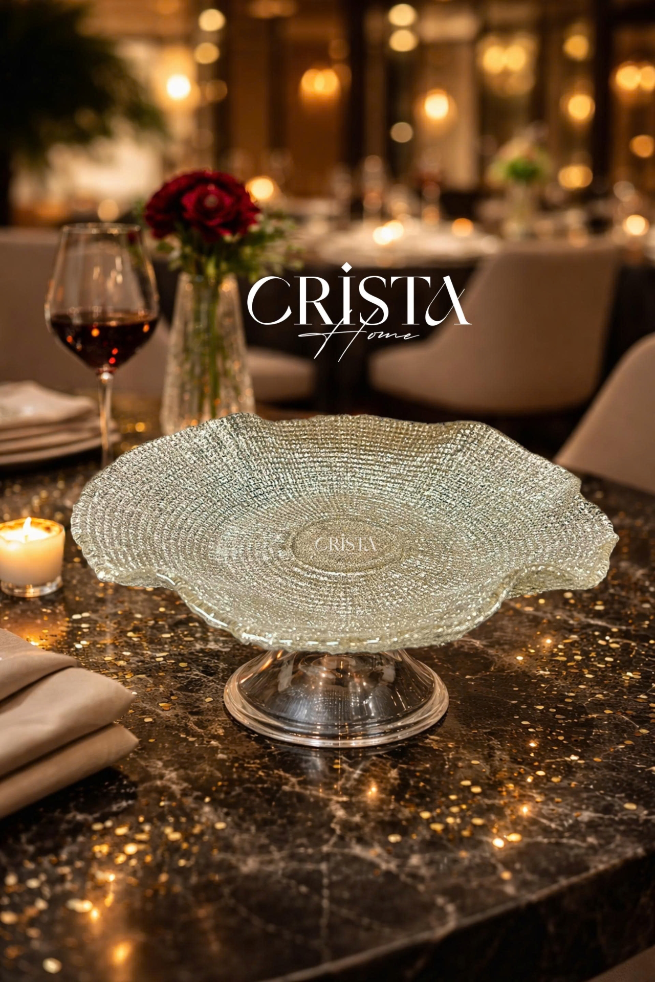 ĐĨA VÂN LƯỚI CHÂN CAO ĐK 29CM - 5 MÀU