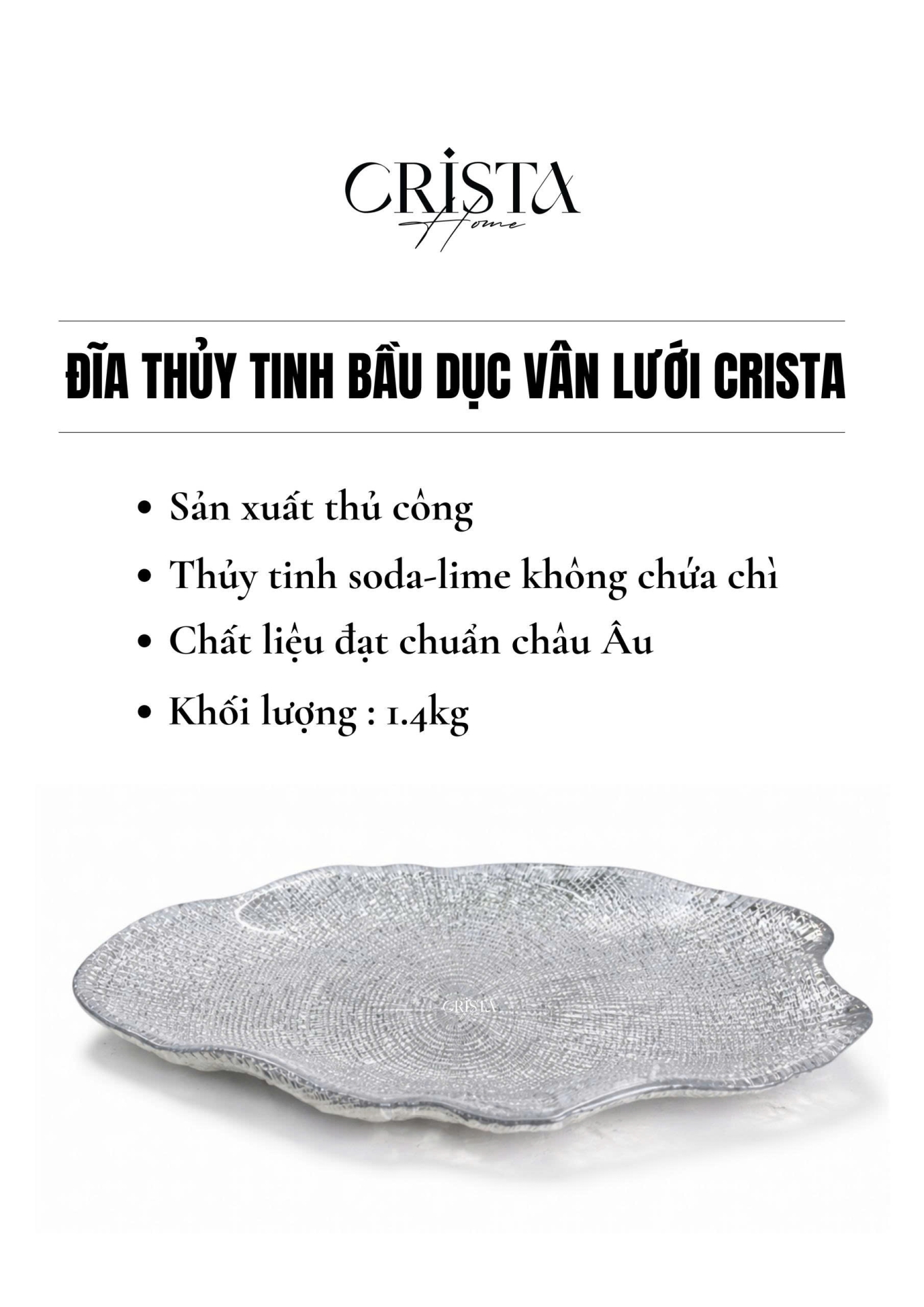 Đĩa Thủy Tinh Bầu Dục 43 x 17cm - 3 màu