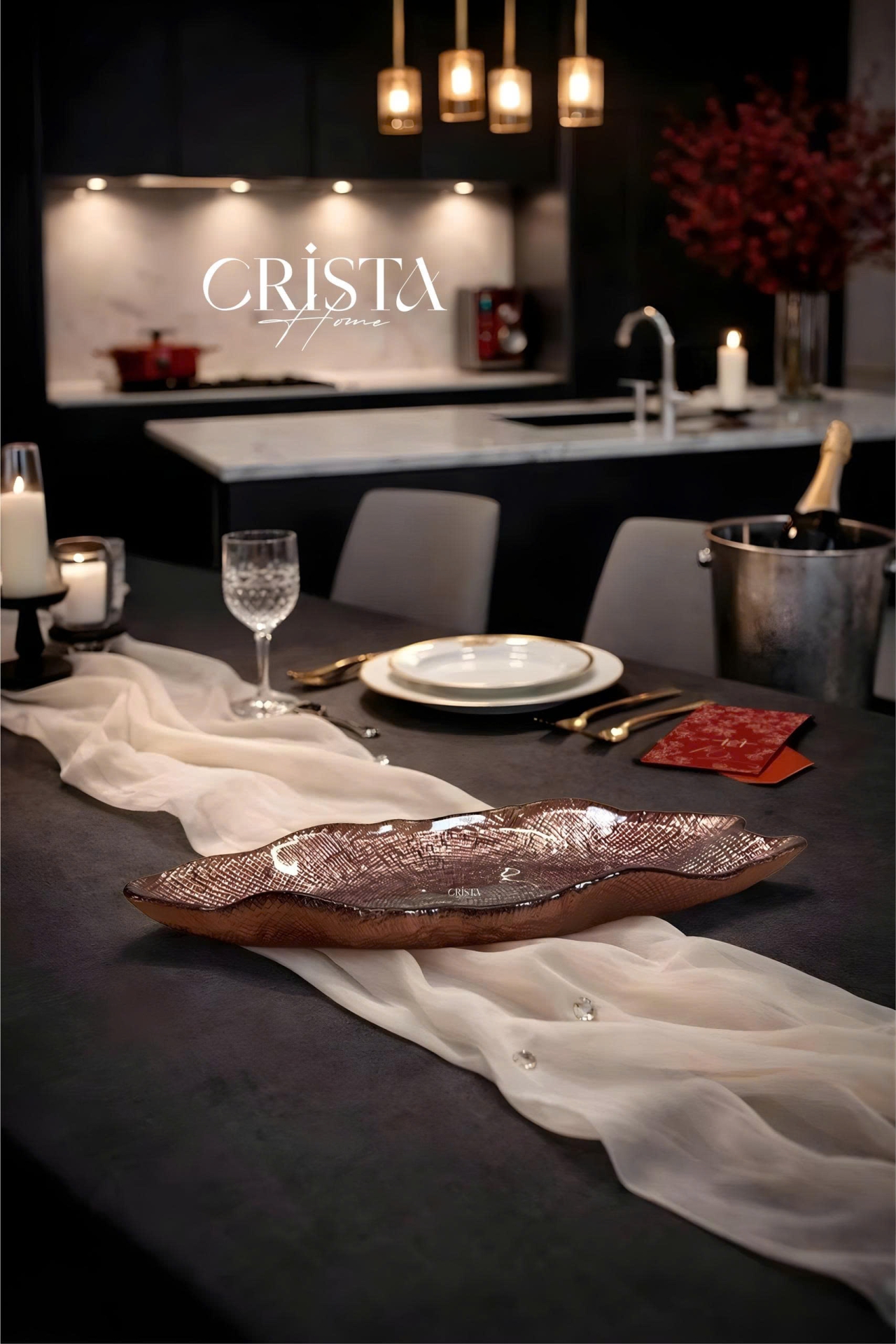 Đĩa Thủy Tinh Bầu Dục 43 x 17cm - 3 màu