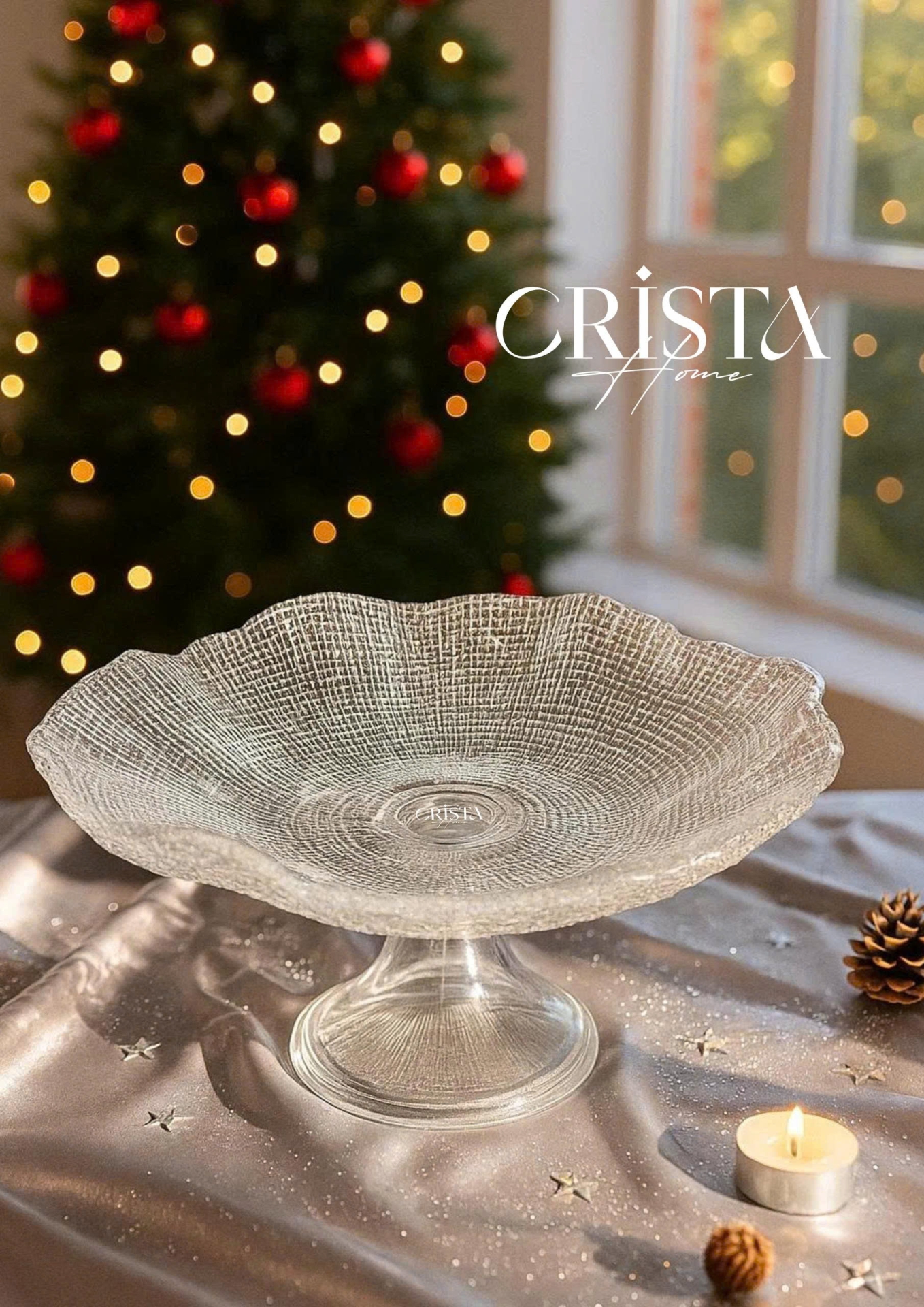 ĐĨA VÂN LƯỚI CHÂN CAO ĐK 24CM - 3 MÀU