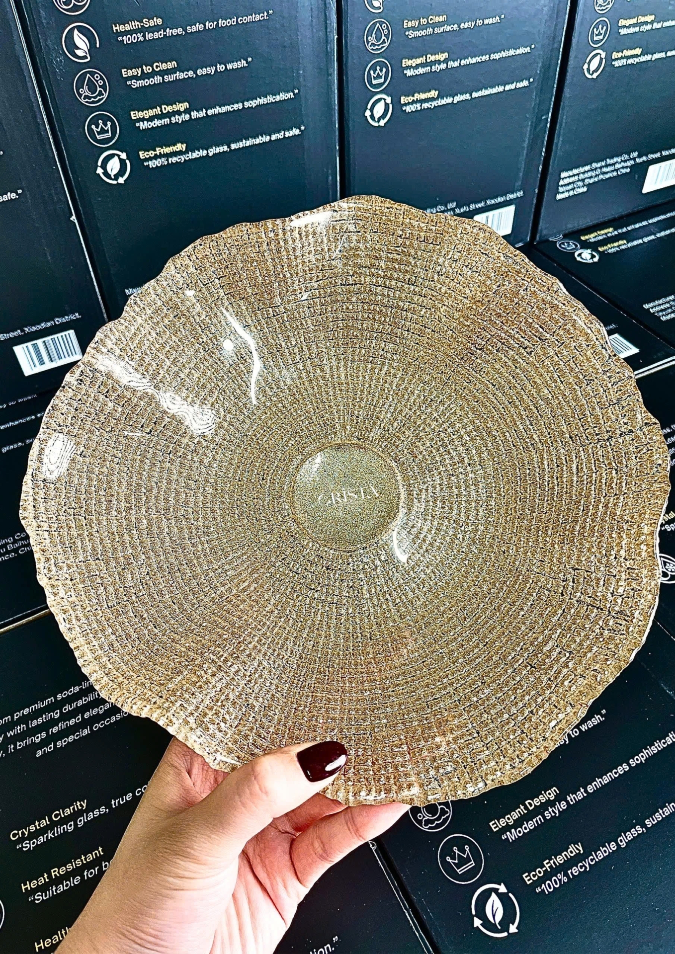 ĐĨA VÂN LƯỚI CHÂN CAO ĐK 24CM - 3 MÀU