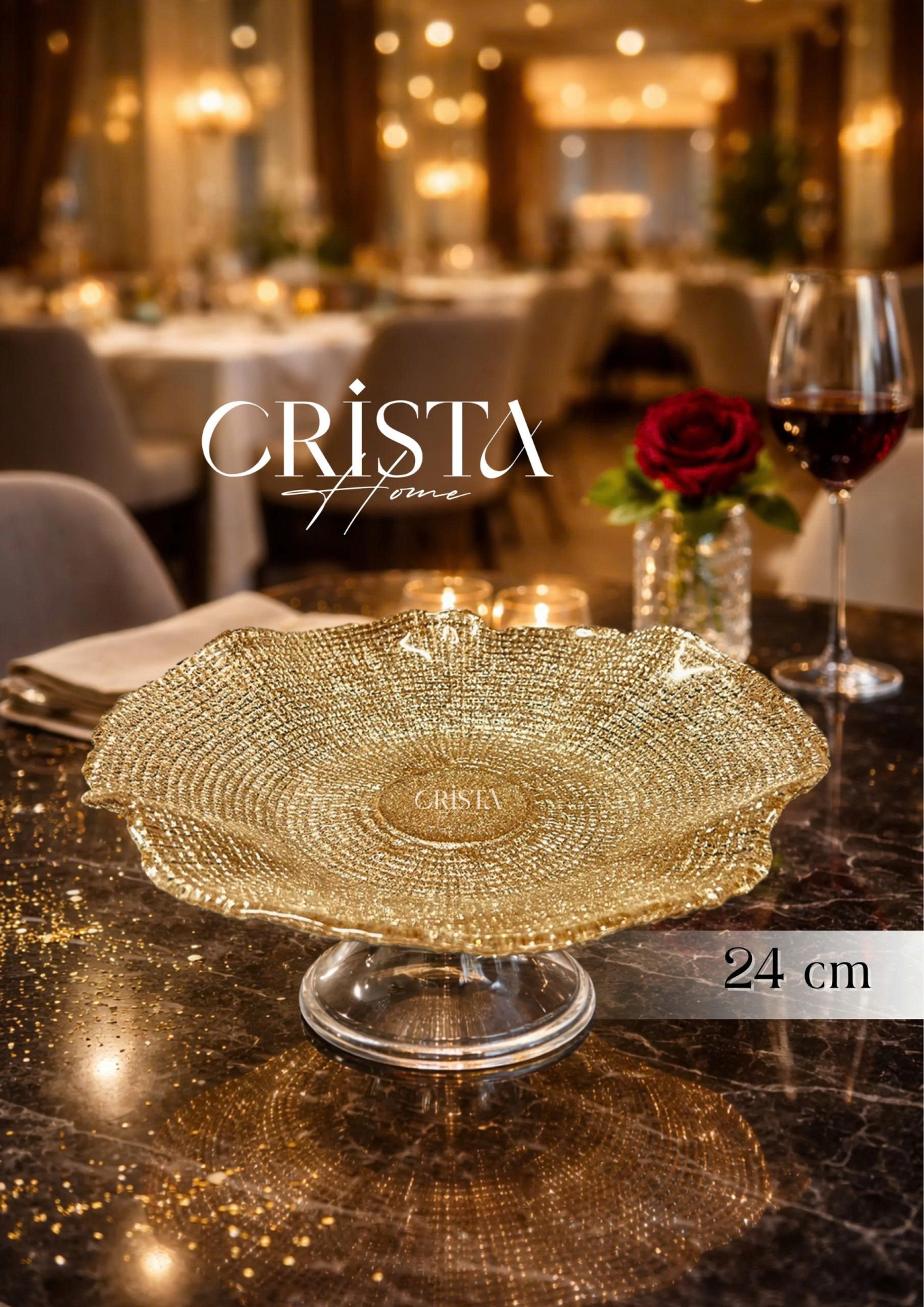 ĐĨA VÂN LƯỚI CHÂN CAO ĐK 24CM - 5 MÀU