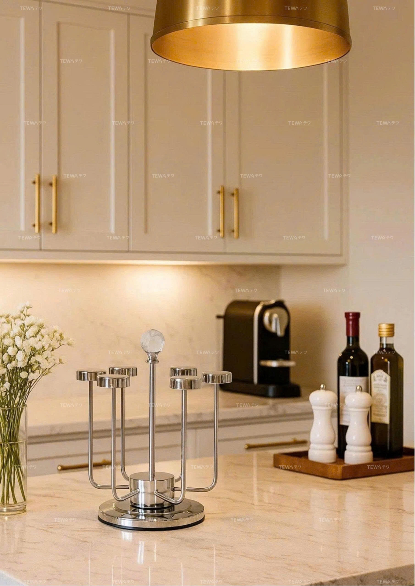 Giá úp cốc inox xoay 360 độ