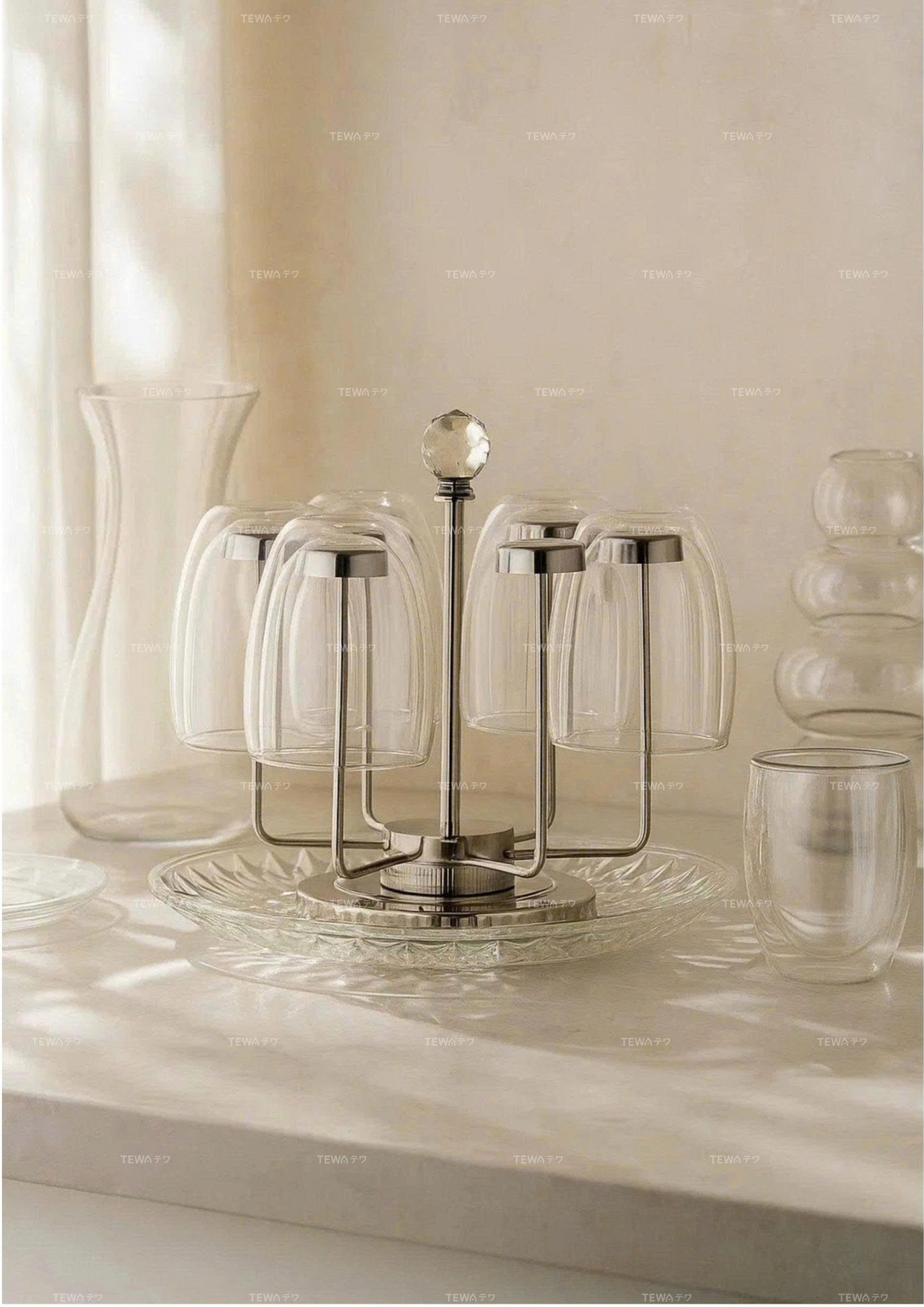 Giá úp cốc inox xoay 360 độ