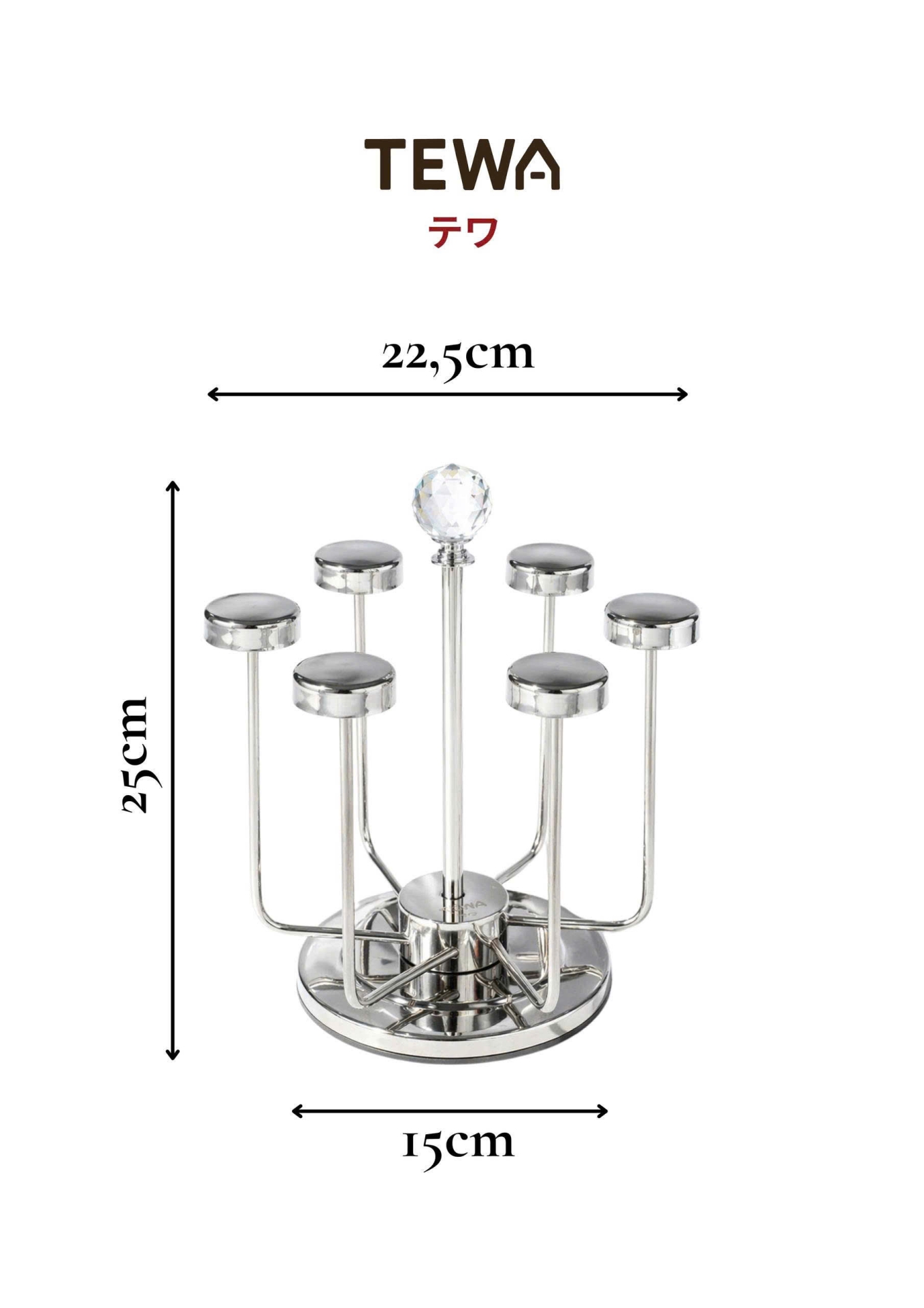 Giá úp cốc inox xoay 360 độ TEWA