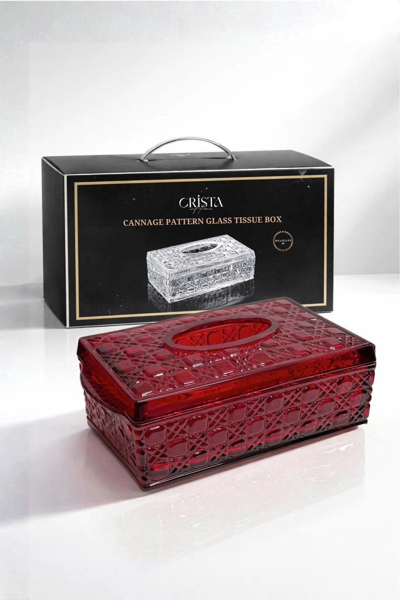 HỘP THỦY TINH ĐỰNG GIẤY ĂN VÂN PHA LÊ NỔI | 3 Màu