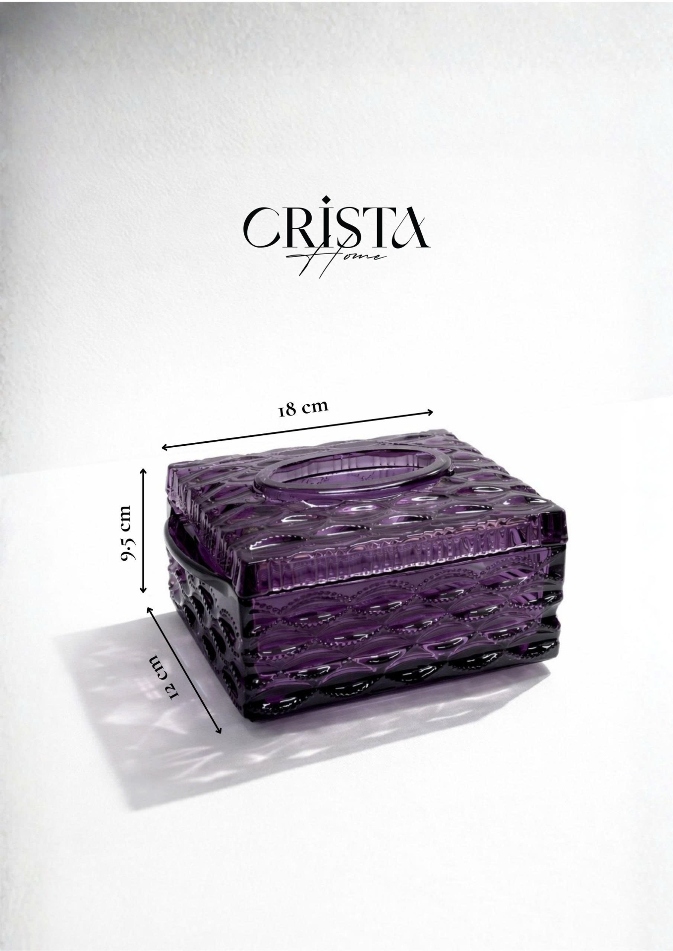 HỘP THỦY TINH 5 MÀU - ĐỰNG GIẤY ĂN VÂN SÓNG CRISTA HOME