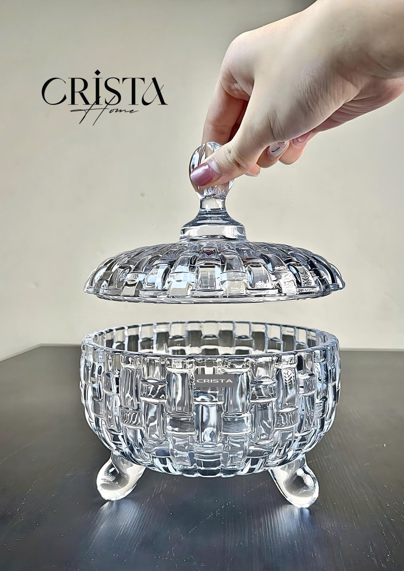 BỘ 2 HŨ ĐỰNG MỨT TẾT VÂN CARO - MÀU TRONG