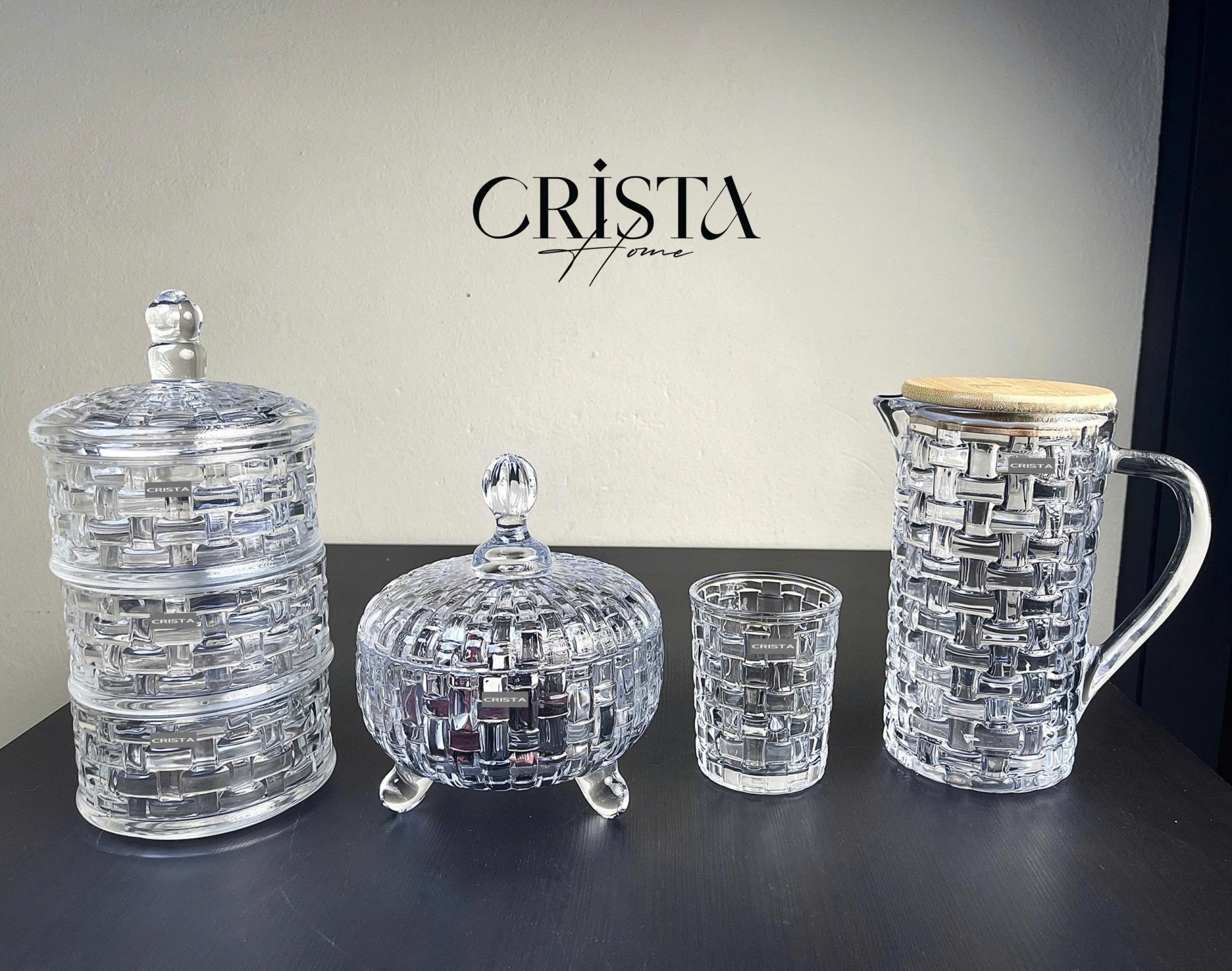 BỘ 2 HŨ ĐỰNG MỨT TẾT VÂN CARO - MÀU TRONG