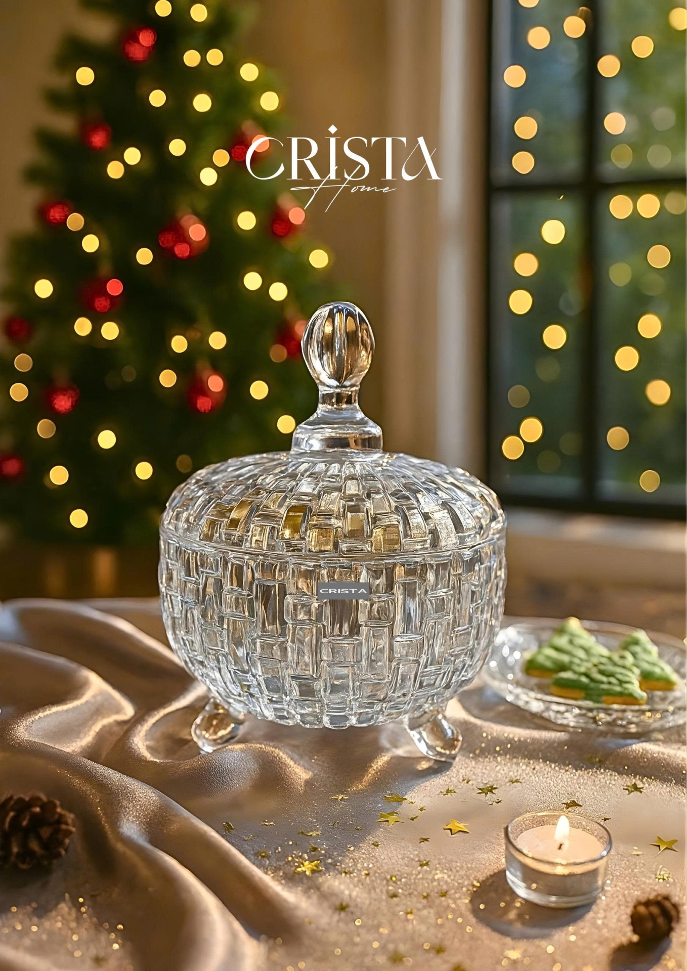 BỘ 2 HŨ ĐỰNG MỨT TẾT VÂN CARO - MÀU TRONG