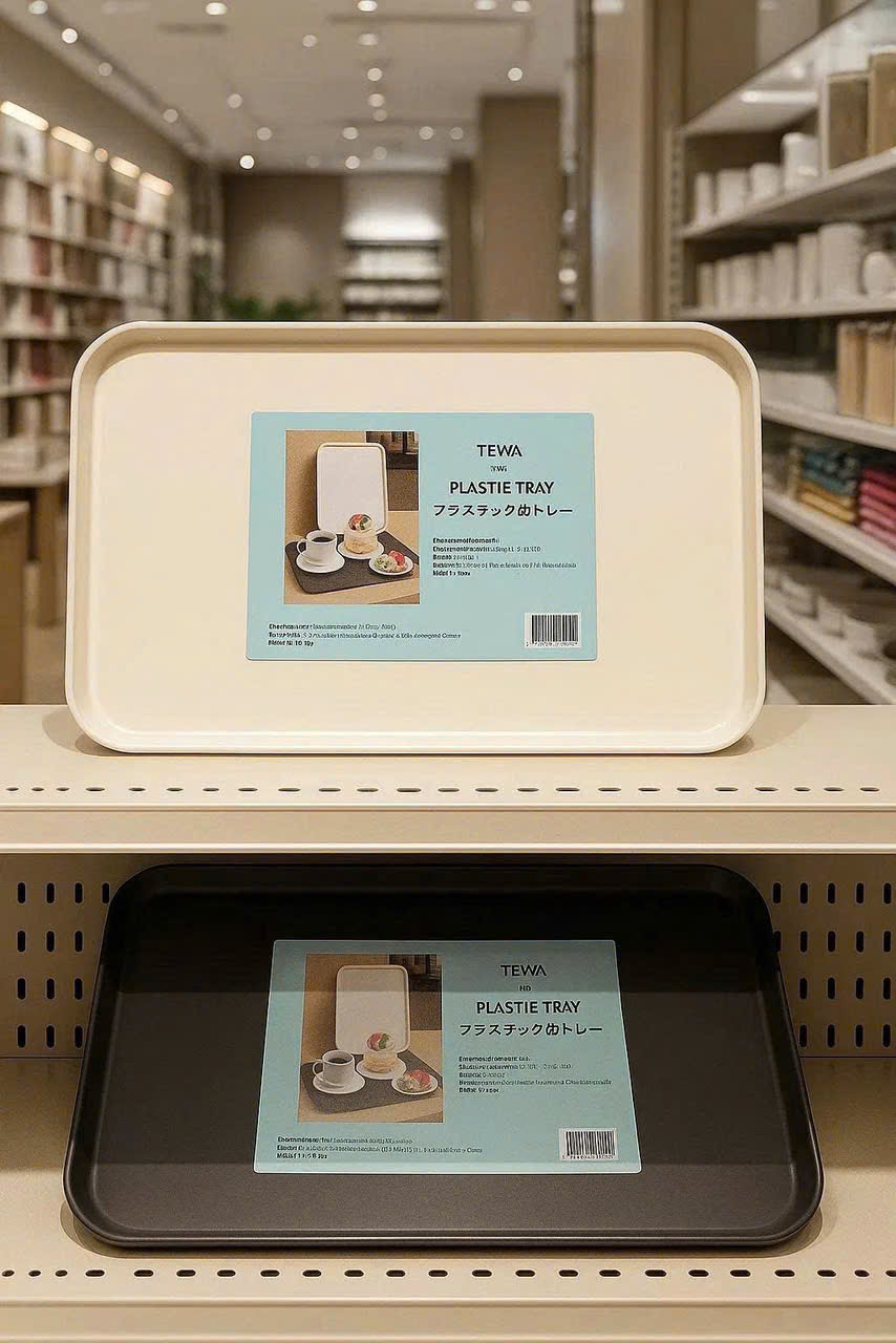 Khay nhựa đựng đồ đa năng size đại màu kem