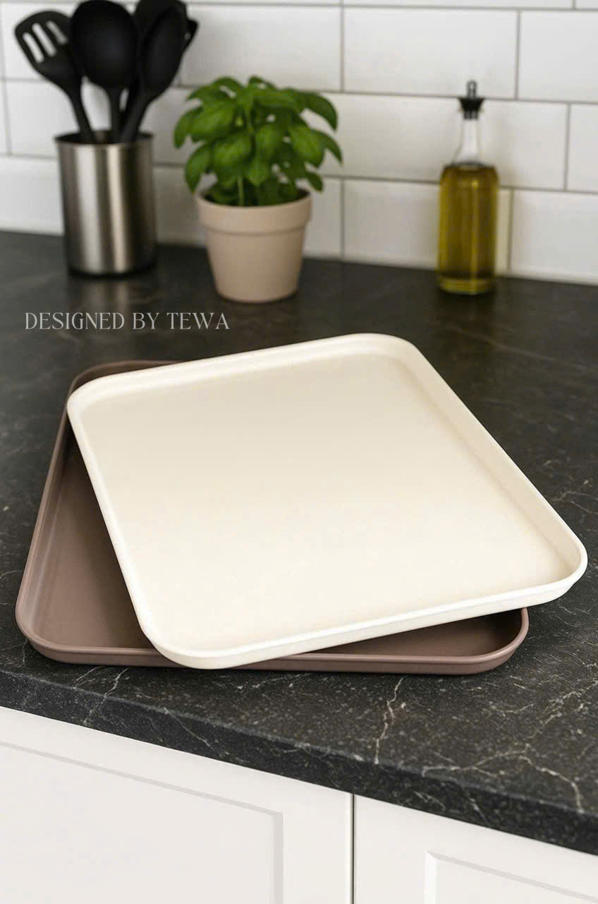 Khay nhựa đựng đồ đa năng size đại màu kem