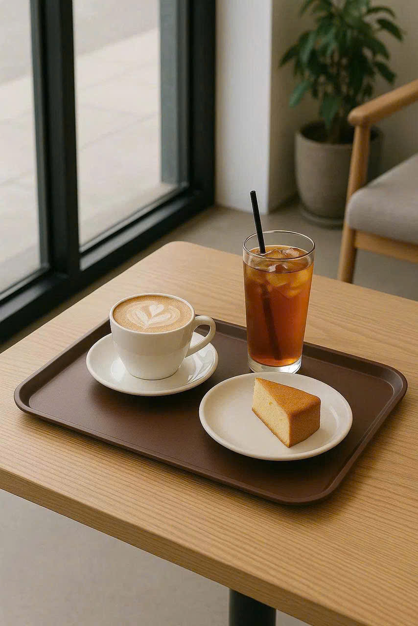 Khay nhựa đựng đồ đa năng size đại màu nâu