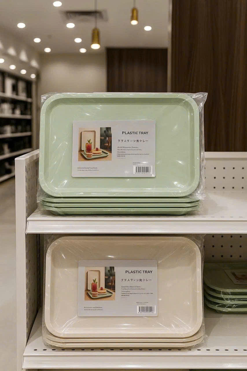 Khay nhựa đựng đồ đa năng size to màu xanh mint
