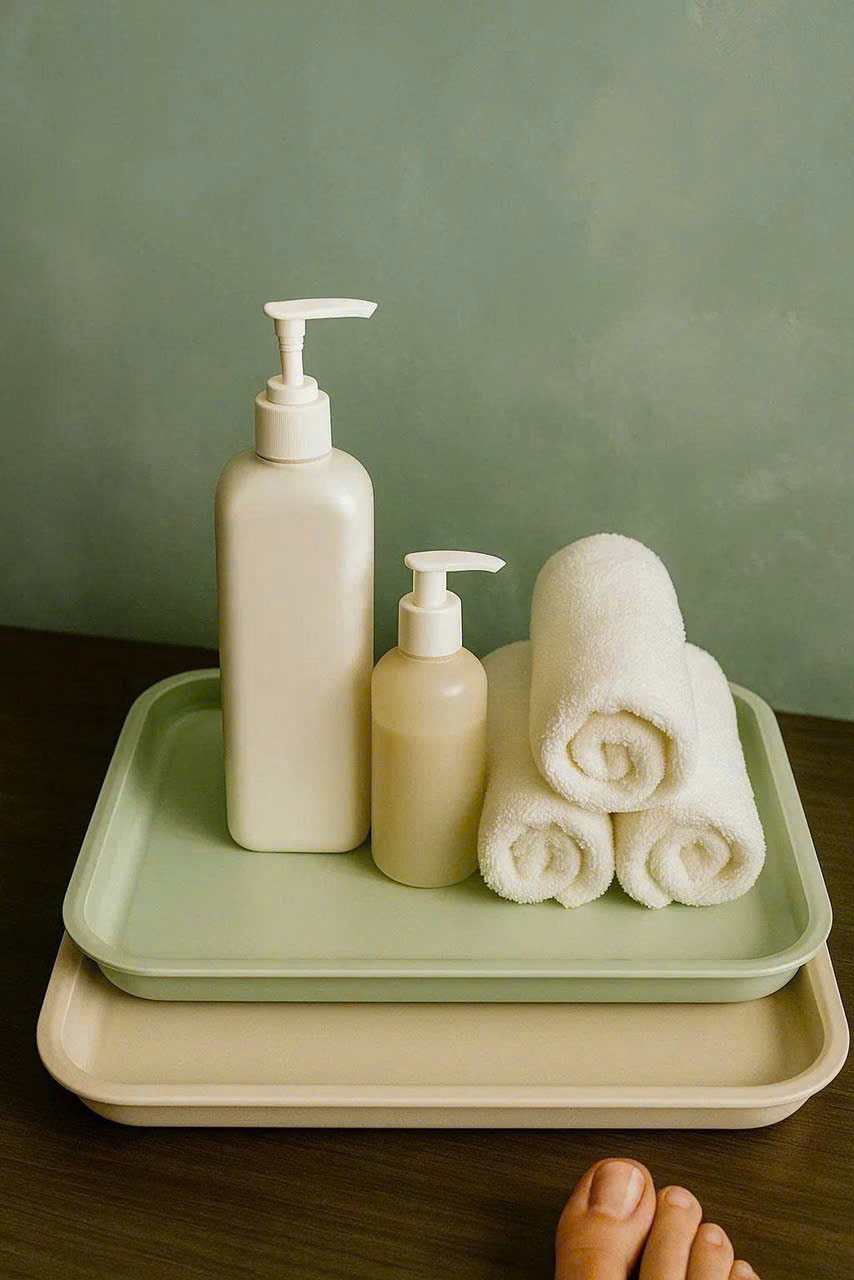 Khay nhựa đựng đồ đa năng size to màu xanh mint