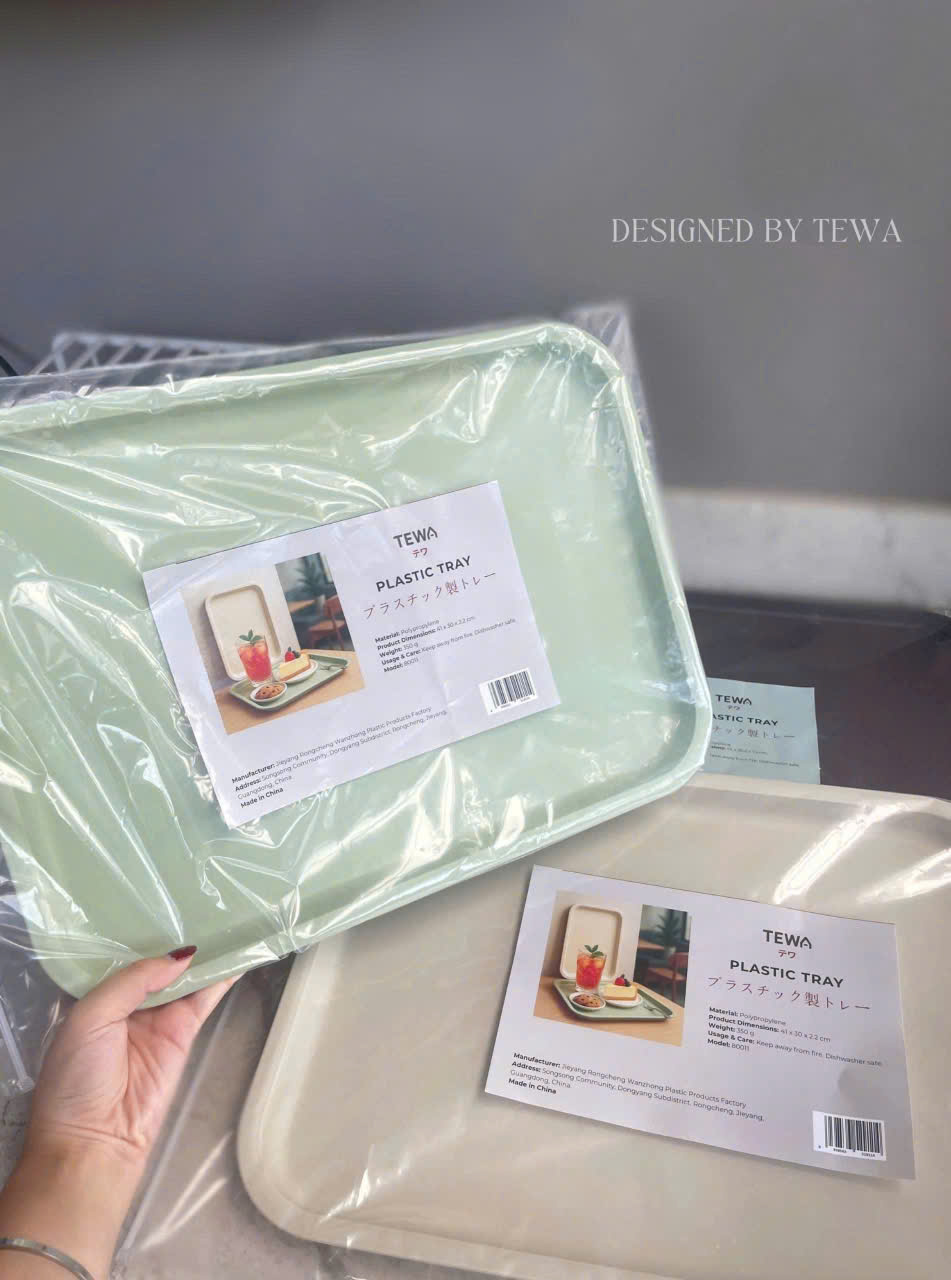 Khay nhựa đựng đồ đa năng size to màu xanh mint