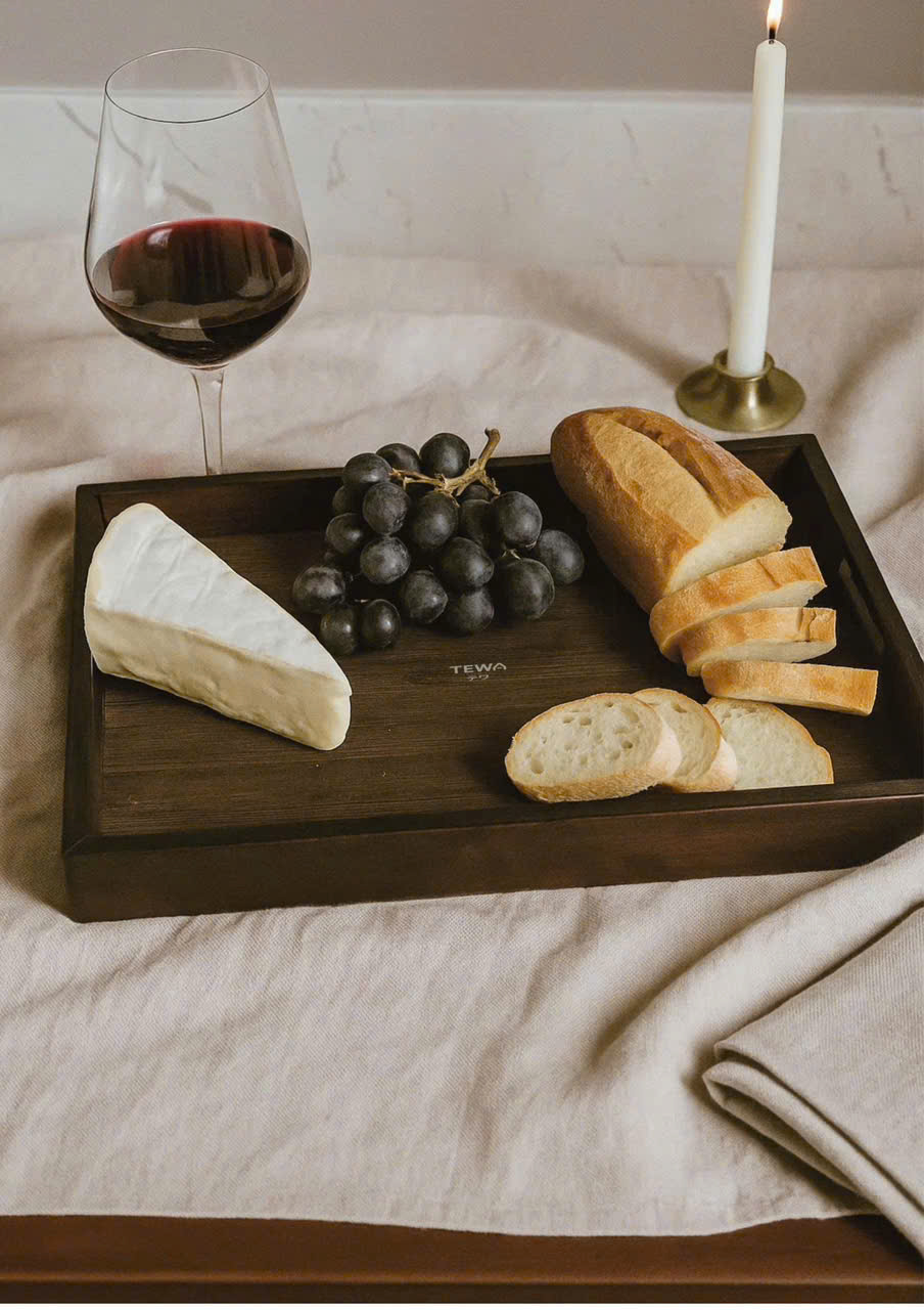 Khay đựng đồ bằng tre size nhỏ: 38 x 26 x 4 cm